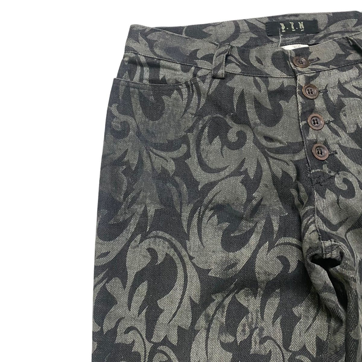 Japanese Brand BLACK PEACE NOW Tribal Coated Flare Pants Size US 28 / EU 44 - 5 Thumbnail