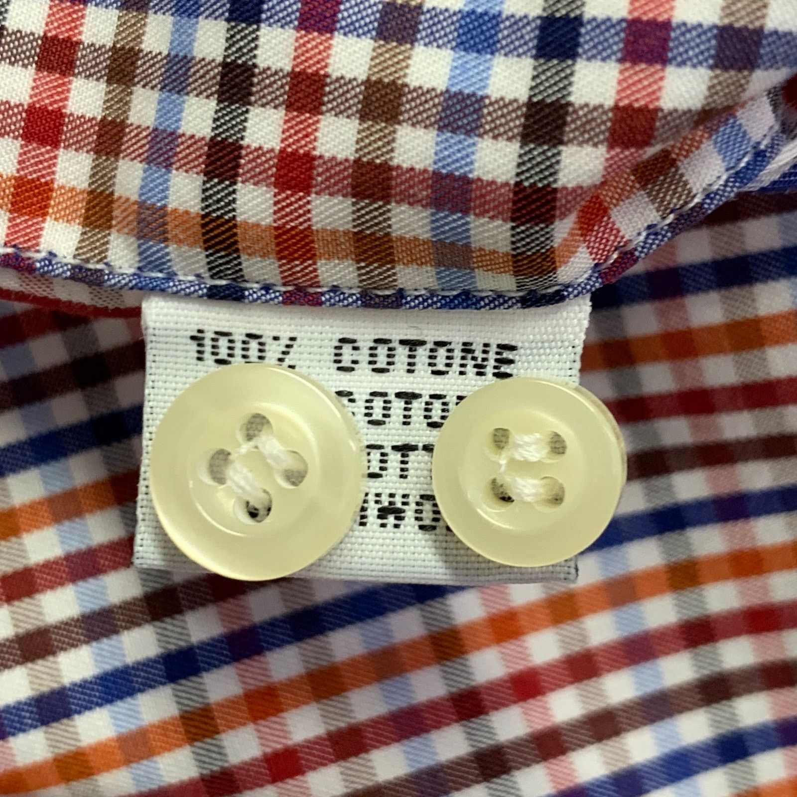 Culturata Size M Red Blue White Plaid Cotton Long Sleeve Shirt Size US M / EU 48-50 / 2 - 6 Thumbnail