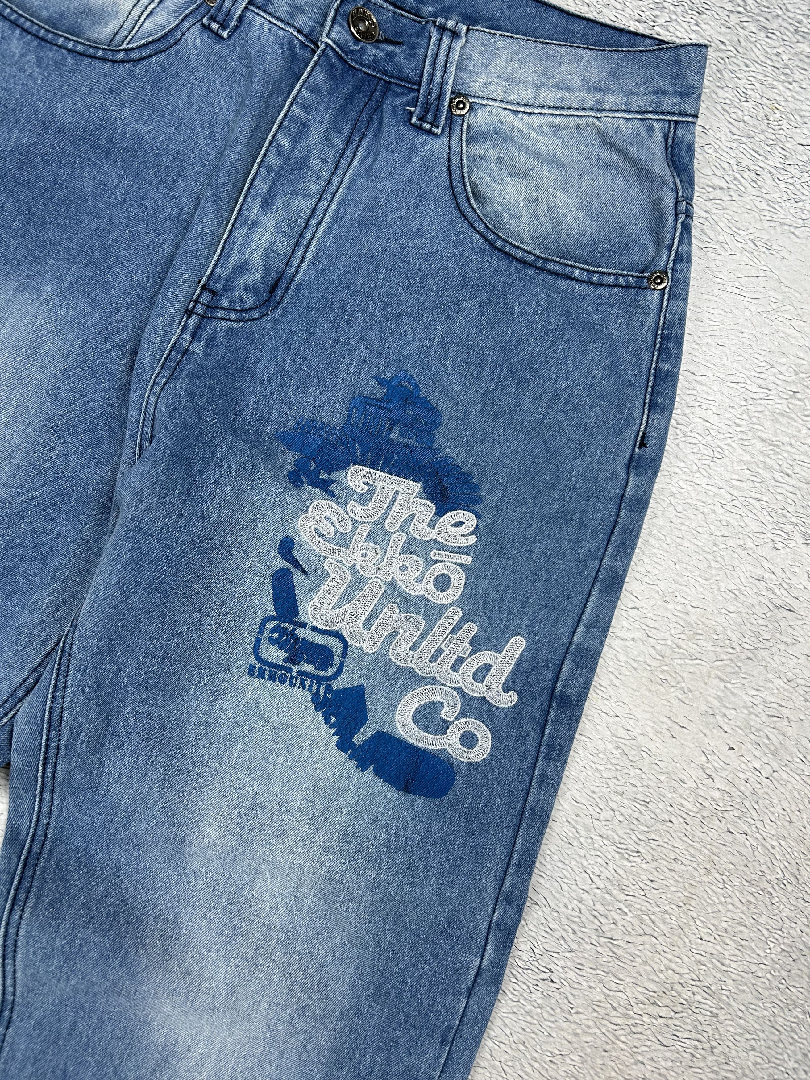 JNCO × Japanese Brand Vintage Drill jeans Ecko Unltd. style Baggy Skate AOP Rap Size US 34 / EU 50 - 5 Thumbnail