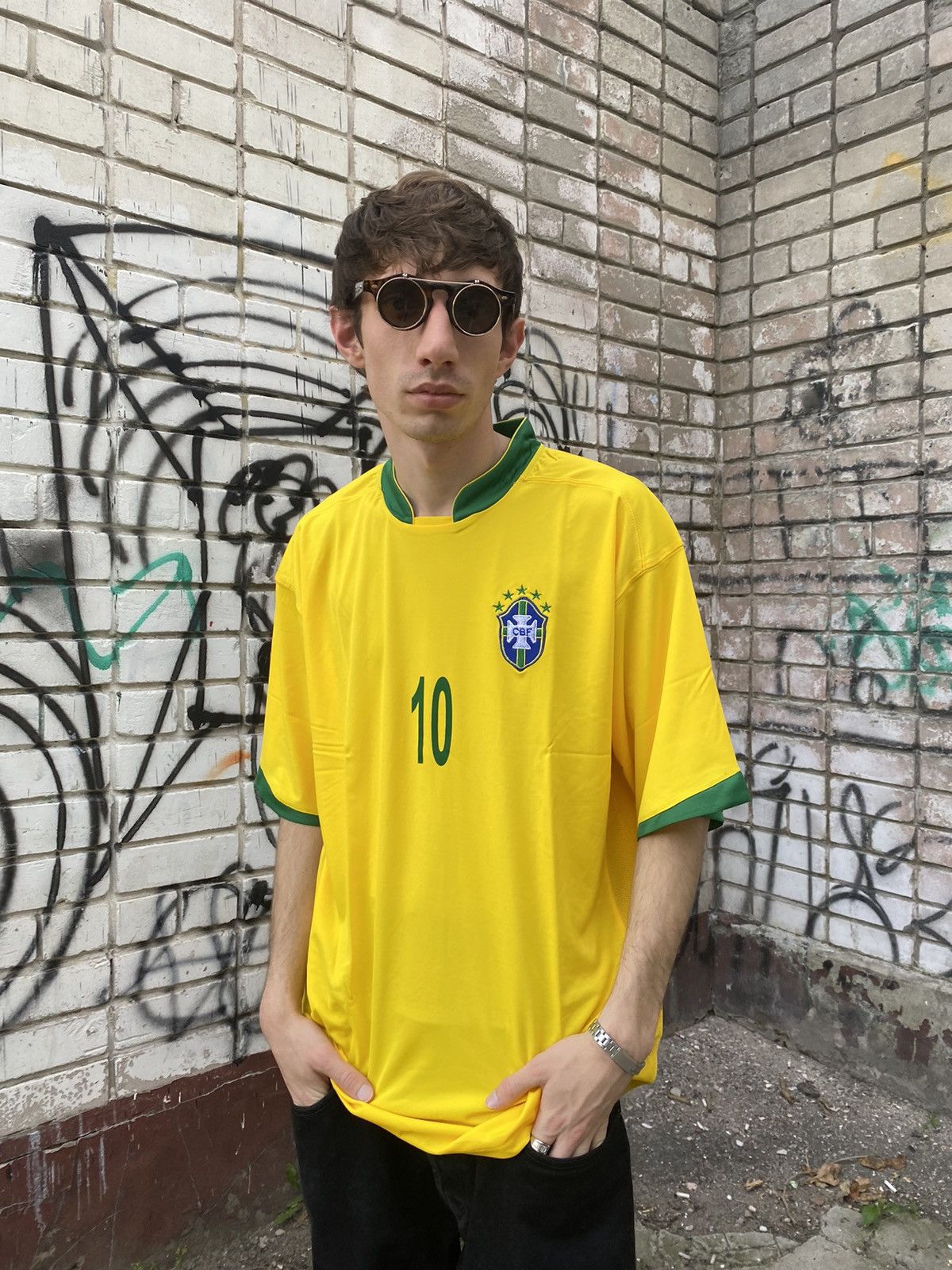Vintage Blokecore Vintage Brazil #10 RONALDINHO Soccer Jersey Size US XXL / EU 58 / 5 - 3 Thumbnail