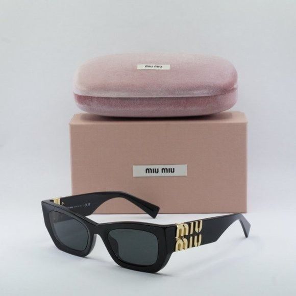 Miu Miu New Miu Miu Mu09ws 1ab5s0 Black Dark Grey Sunglasses Grailed 9936