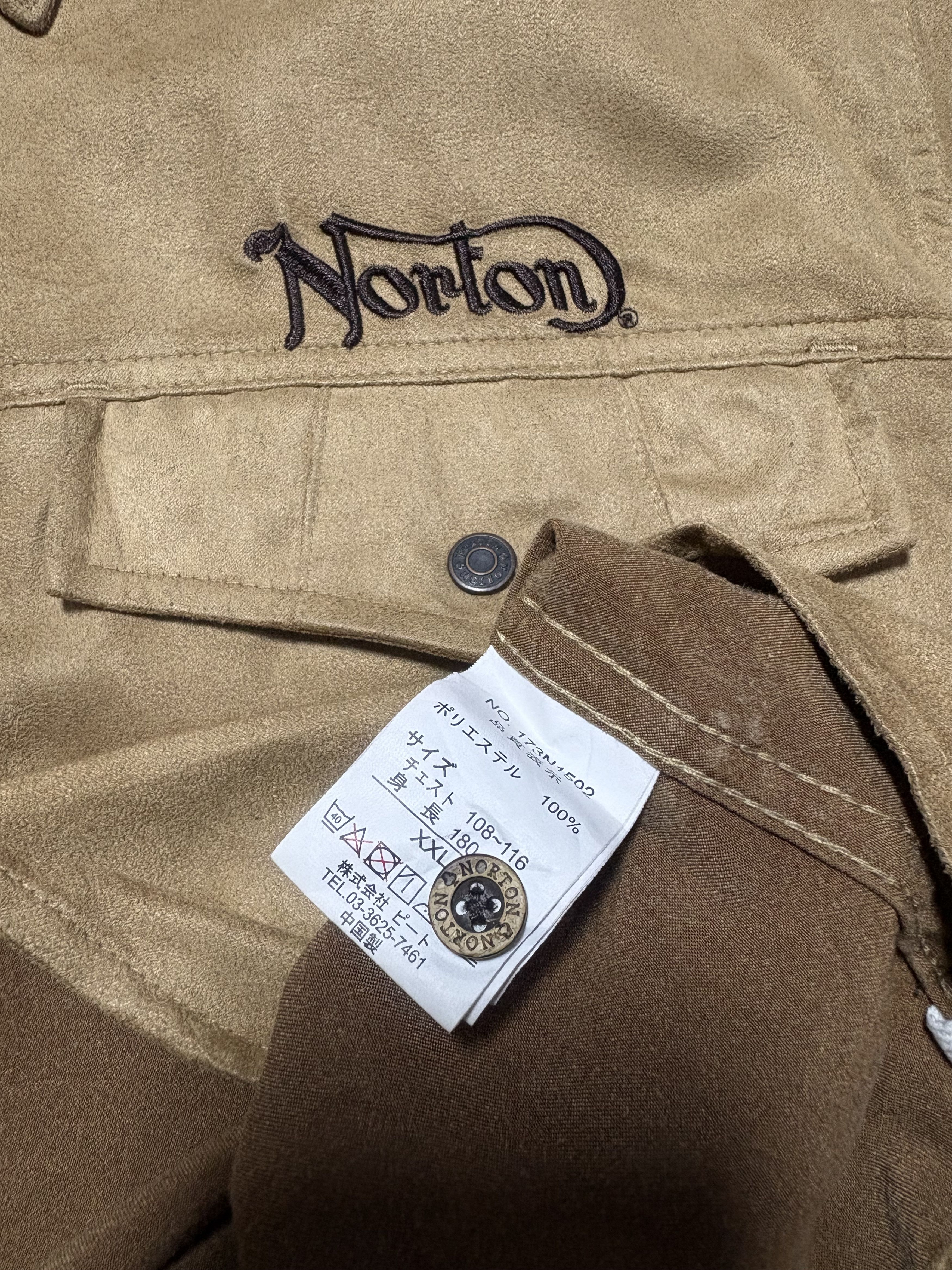 Norton SUEDE NORTON MOTORCYCLE EMBROIDERY BUTTON UP SHIRT Size US XXL / EU 58 / 5 - 4 Thumbnail