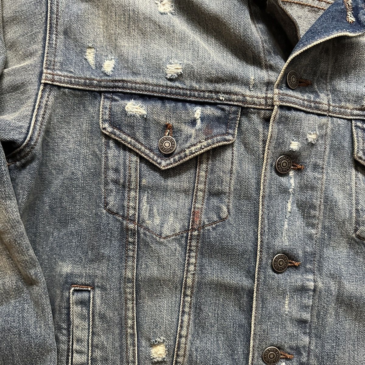 The Kooples The Kooples Distressed Denim Jacket Size US M / EU 48-50 / 2 - 13 Thumbnail