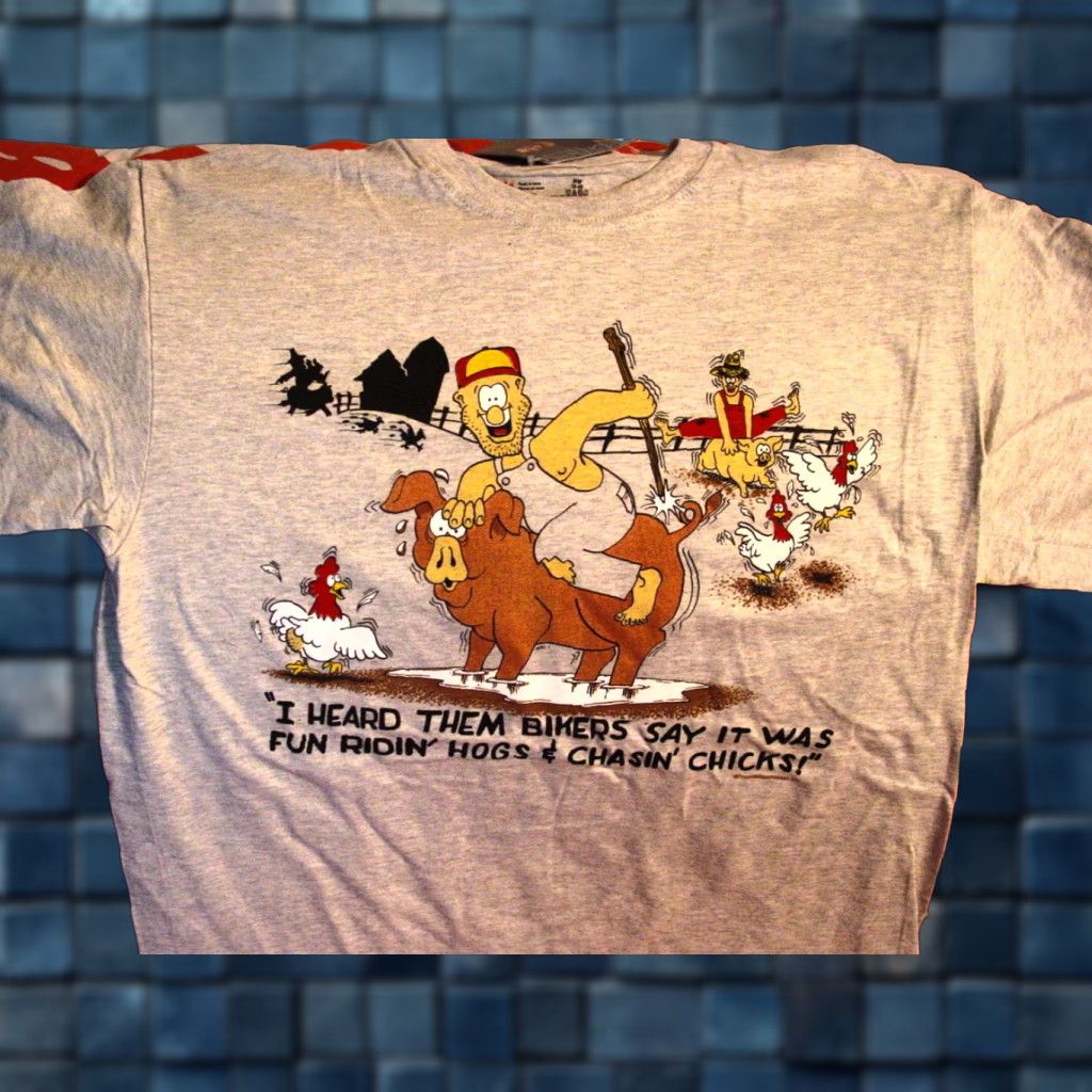 Vintage Vintage Funny Farm T-Shirt Men Large Gray Cotton Graphic Tee Size US L / EU 52-54 / 3 - 1 Thumbnail