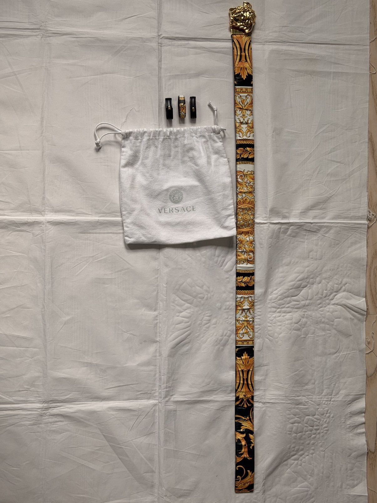 Versace Versace Medusa Reversible Baroque Leather Belt Made In Italy Size 32 - 5 Thumbnail