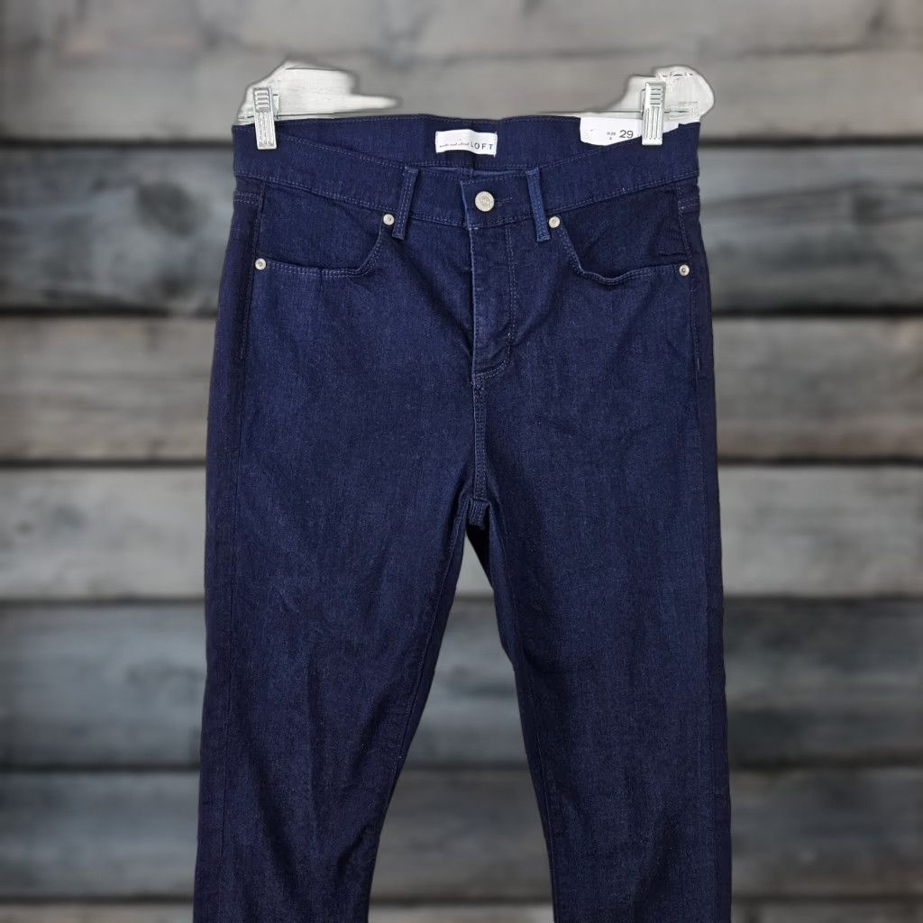 Loft Ann Taylor LOFT Womens Legging Jeans Sz 28 Dark Wash Blue High Rise Size 28" / US 6 / IT 42 - 1 Thumbnail