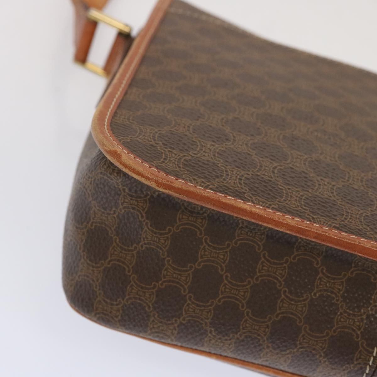 Celine CELINE Macadam Canvas Shoulder Bag Pvc Leather Brown Size ONE SIZE - 12 Thumbnail