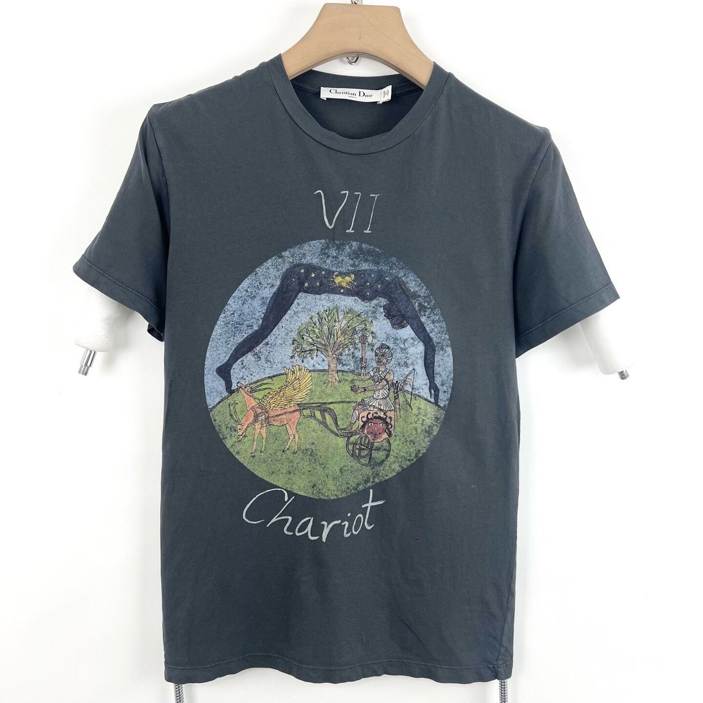 Dior Dior Gray Printed Crew Neck T-Shirt Size US S / EU 44-46 / 1 - 1 Thumbnail