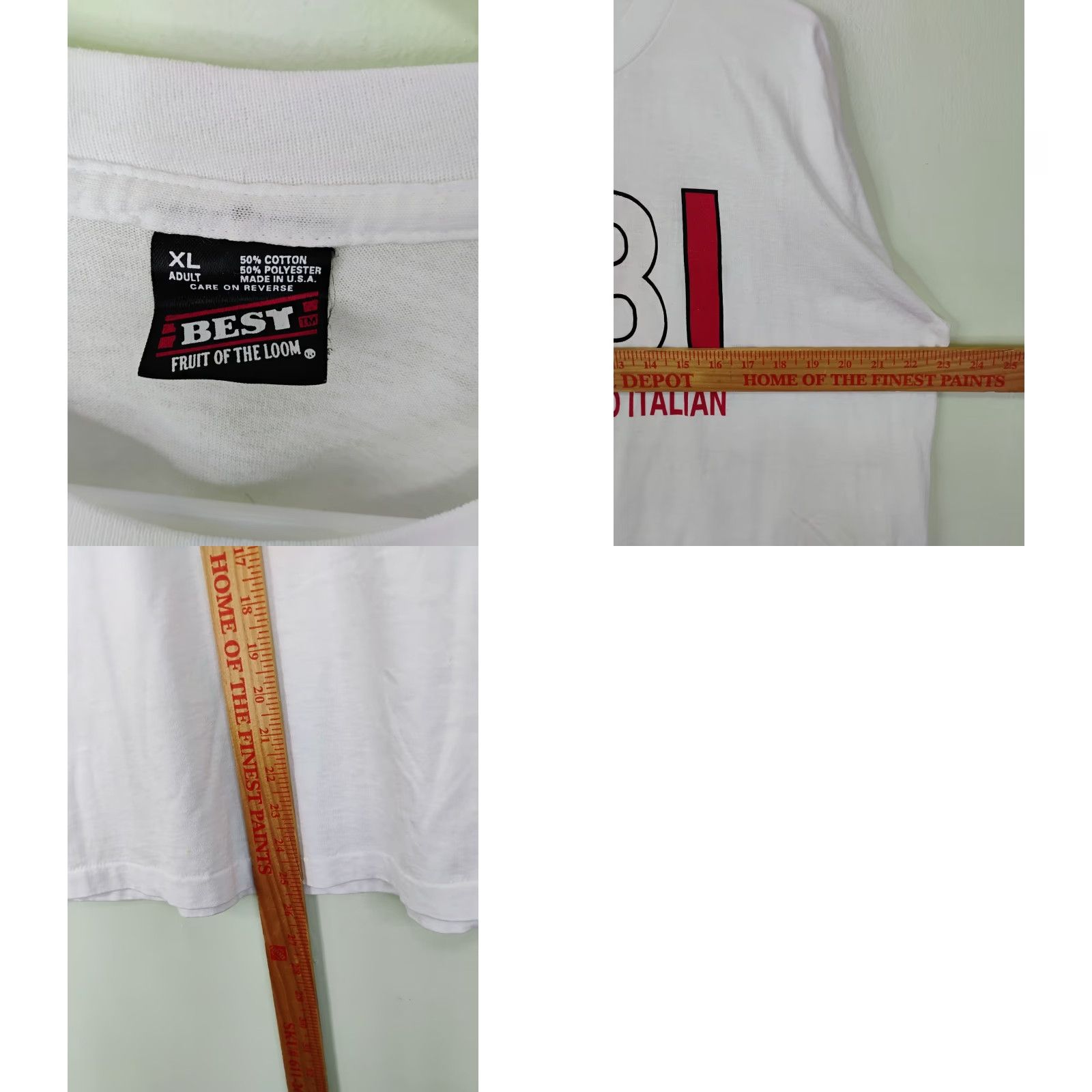 Fruit Of The Loom VINTAGE Fruit of the Loom T-Shirt Shirt Short Sleeve Crew Neck Men L White USA Italian 90s Likely Regular Fit Size US L / EU 52-54 / 3 - 8 Thumbnail