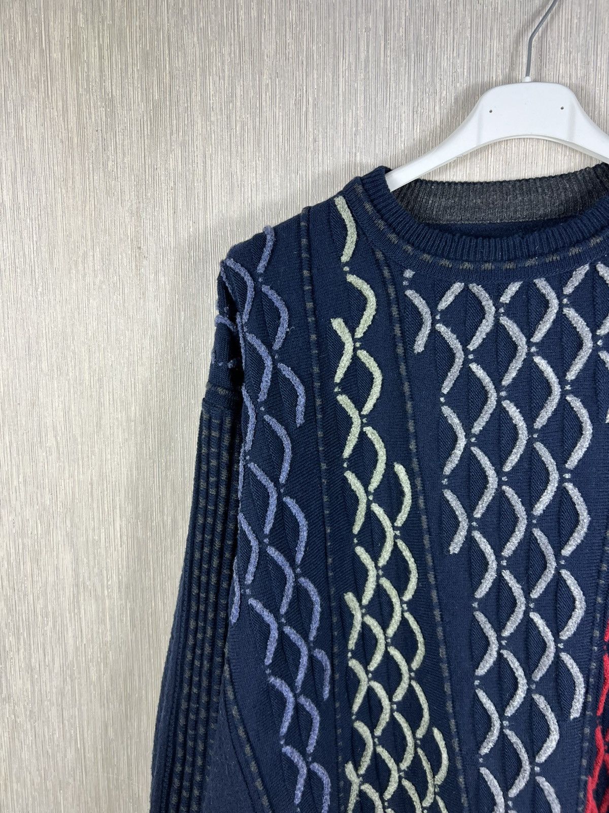 Carlo Colucci Vintage 90s Carlo Colucci scales patterned wool y2k sweater Size US L / EU 52-54 / 3 - 4 Thumbnail