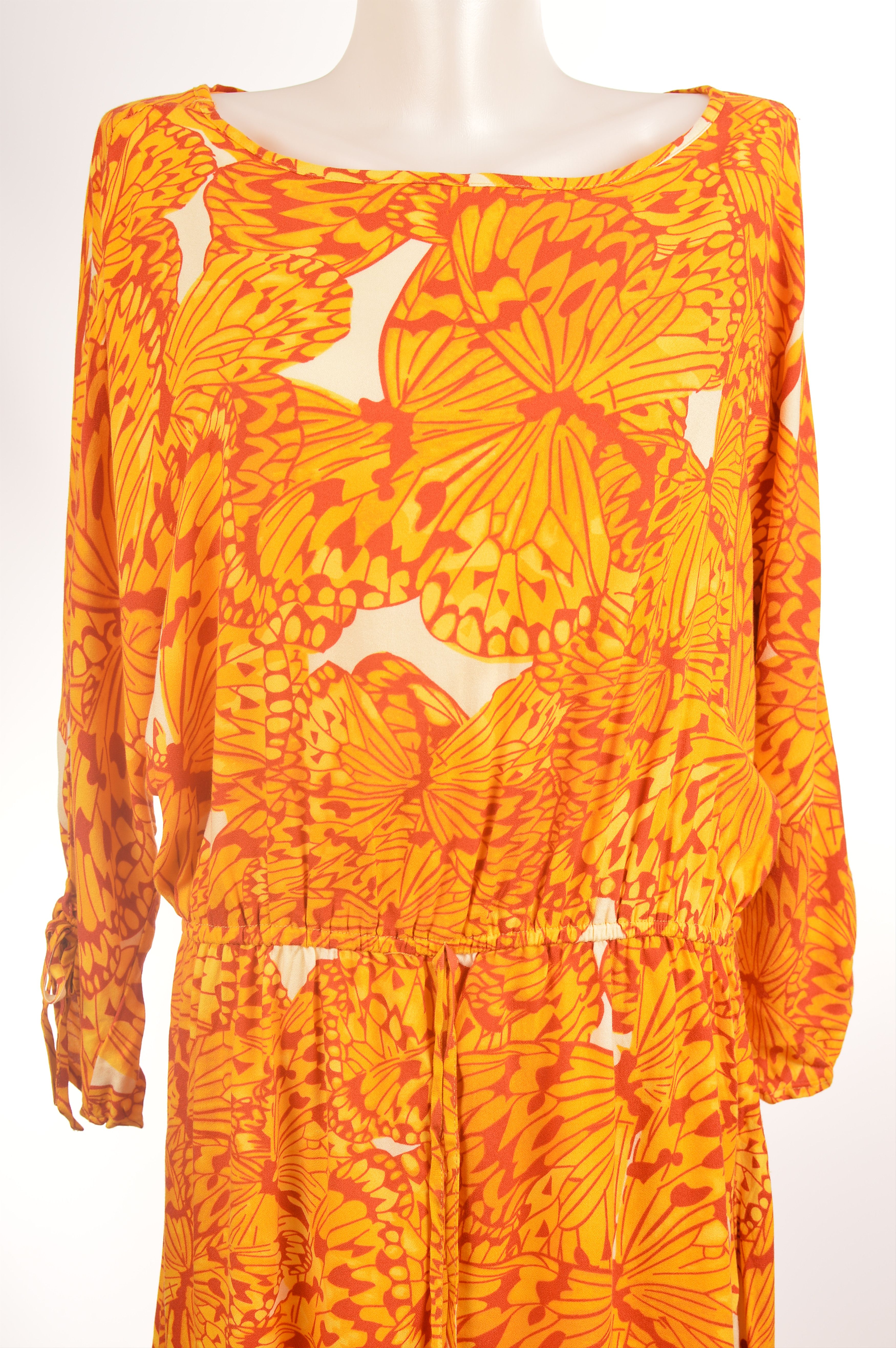 Designer Nordic Tricot by Ivana Helsinki Butterfly Pattern Dress Size M / US 6-8 / IT 42-44 - 2 Thumbnail