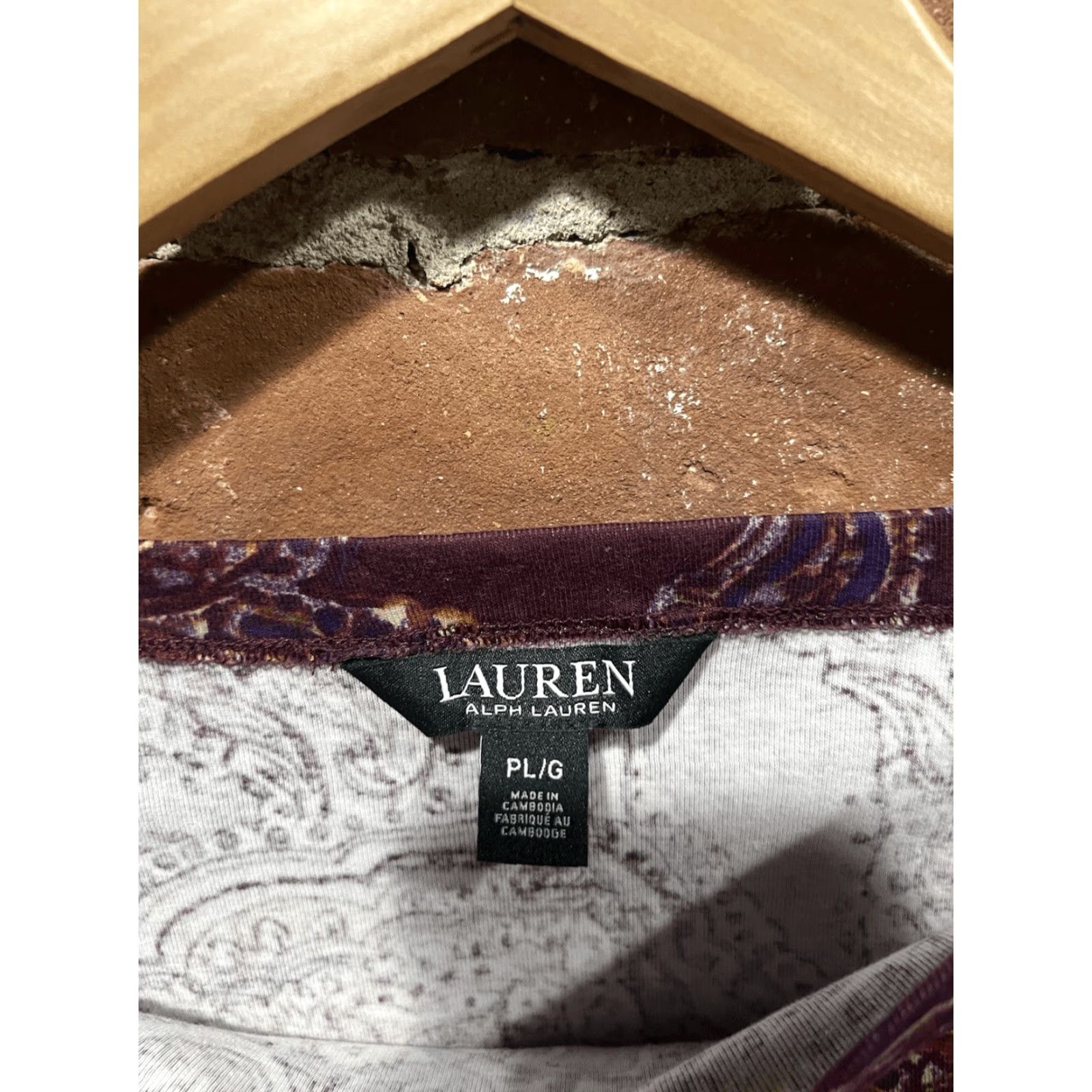 Ralph Lauren Lauren Ralph Lauren Womens Red Paisley Short Sleeve T-shirt Petite Large Size L / US 10 / IT 46 - 3 Thumbnail