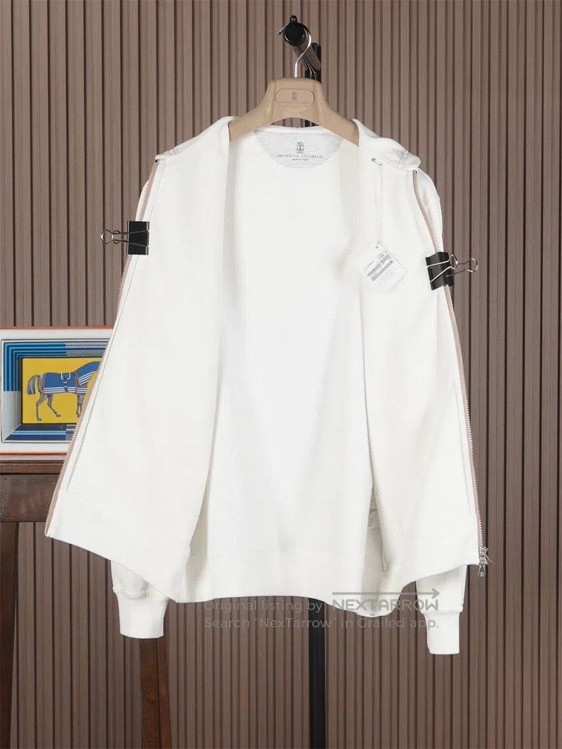Brunello Cucinelli Brunello Cucinelli Men's Sea Island Cotton Hooded Sport Ja Size US S / EU 44-46 / 1 - 4 Thumbnail