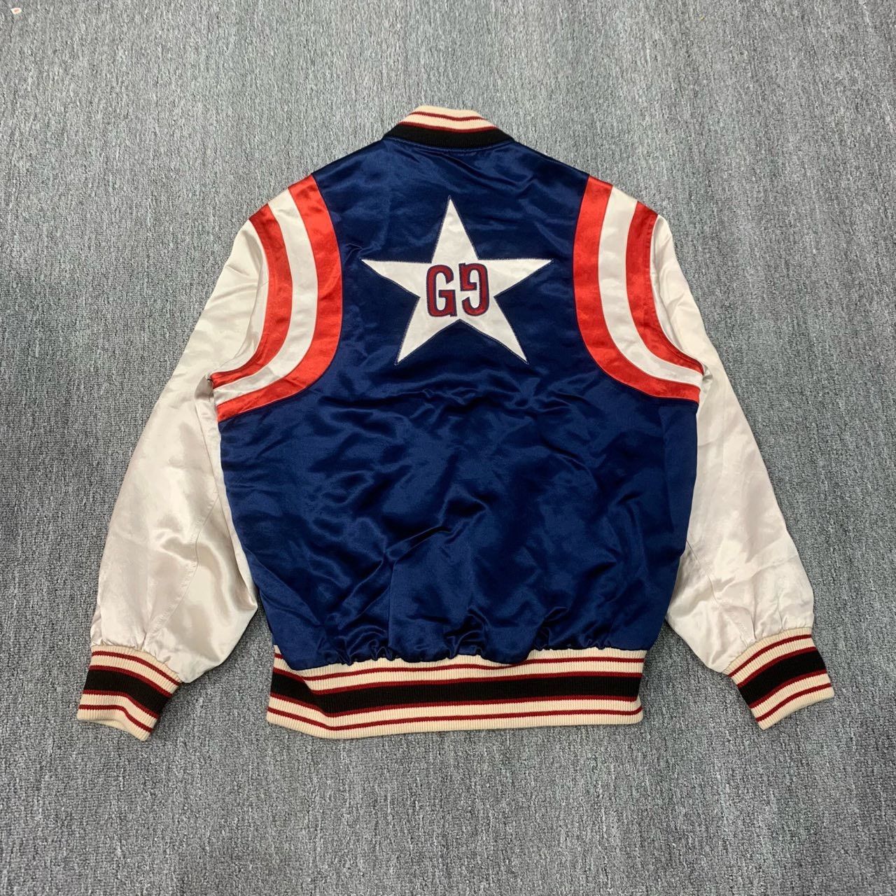 Gucci Gucci Blue and Red Lightning Blade Silk Jacket 2501-Nextarr Size US S / EU 44-46 / 1 - 2 Thumbnail
