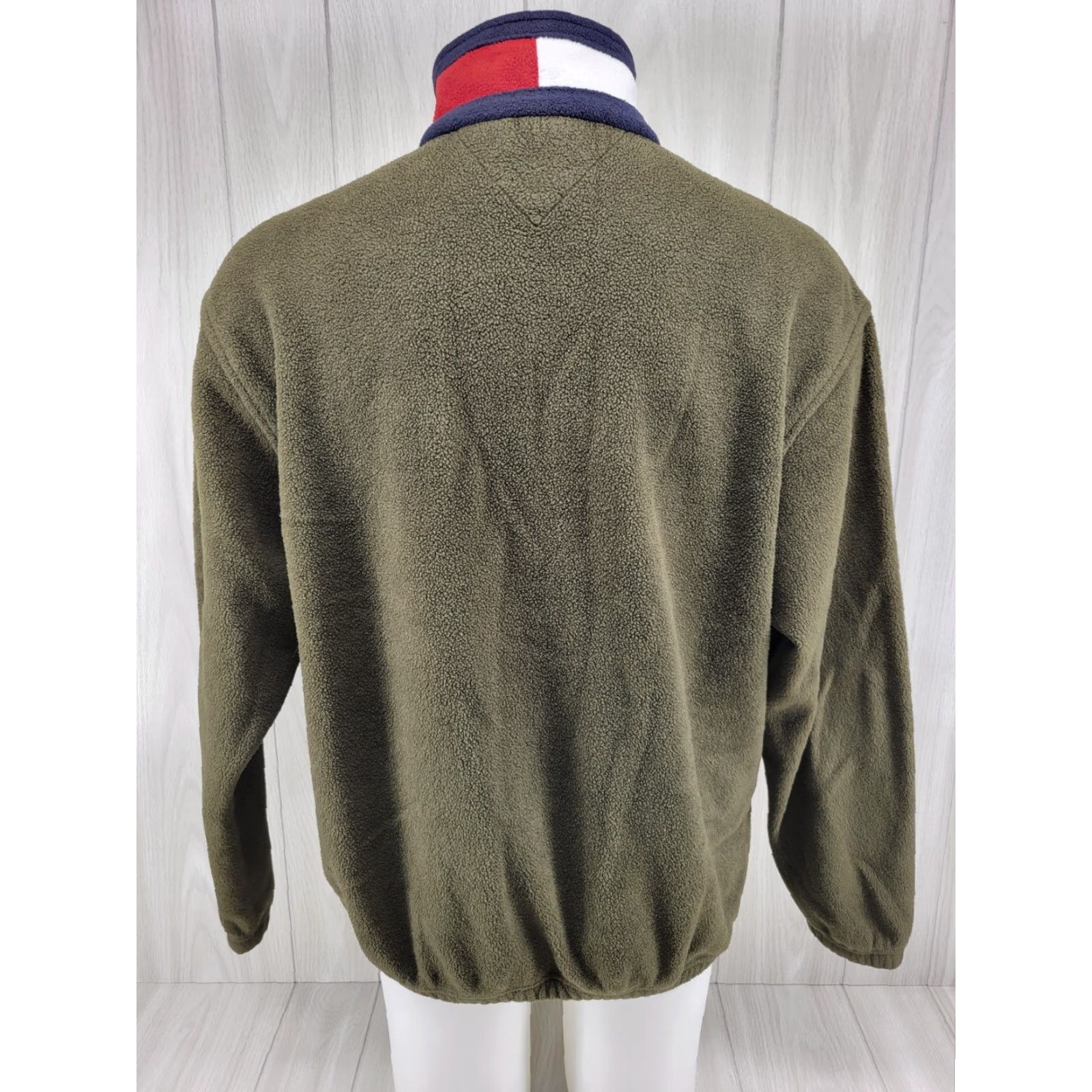 Tommy Hilfiger VINTAGE Tommy Hilfiger Flag Logo Outdoors Spellout Fleece Pullover Shirt Mens Green Medium SZ Med Size US M / EU 48-50 / 2 - 6 Thumbnail