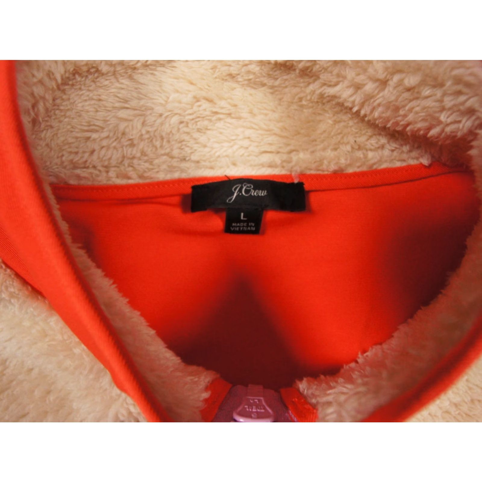 J.Crew VINTAGE JCrew Jacket Womens Large Beige Fleece Sherpa Plush Full Zip Outdoors Ladies Size L / US 10 / IT 46 - 6 Thumbnail