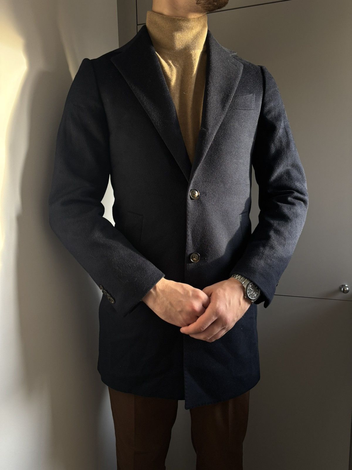Suitsupply Suitssuply vicenza men wool navy coat Size US S / EU 44-46 / 1 - 1 Thumbnail