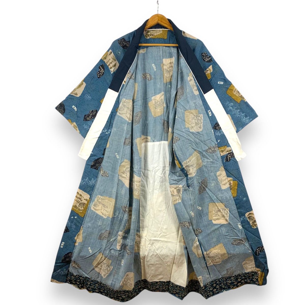 Japanese Brand Vintage 80’ KIMONO JAPAN DRAGON Temple Nature Coat Cape Size XXL / US 16-18 / IT 52-54 - 3 Thumbnail