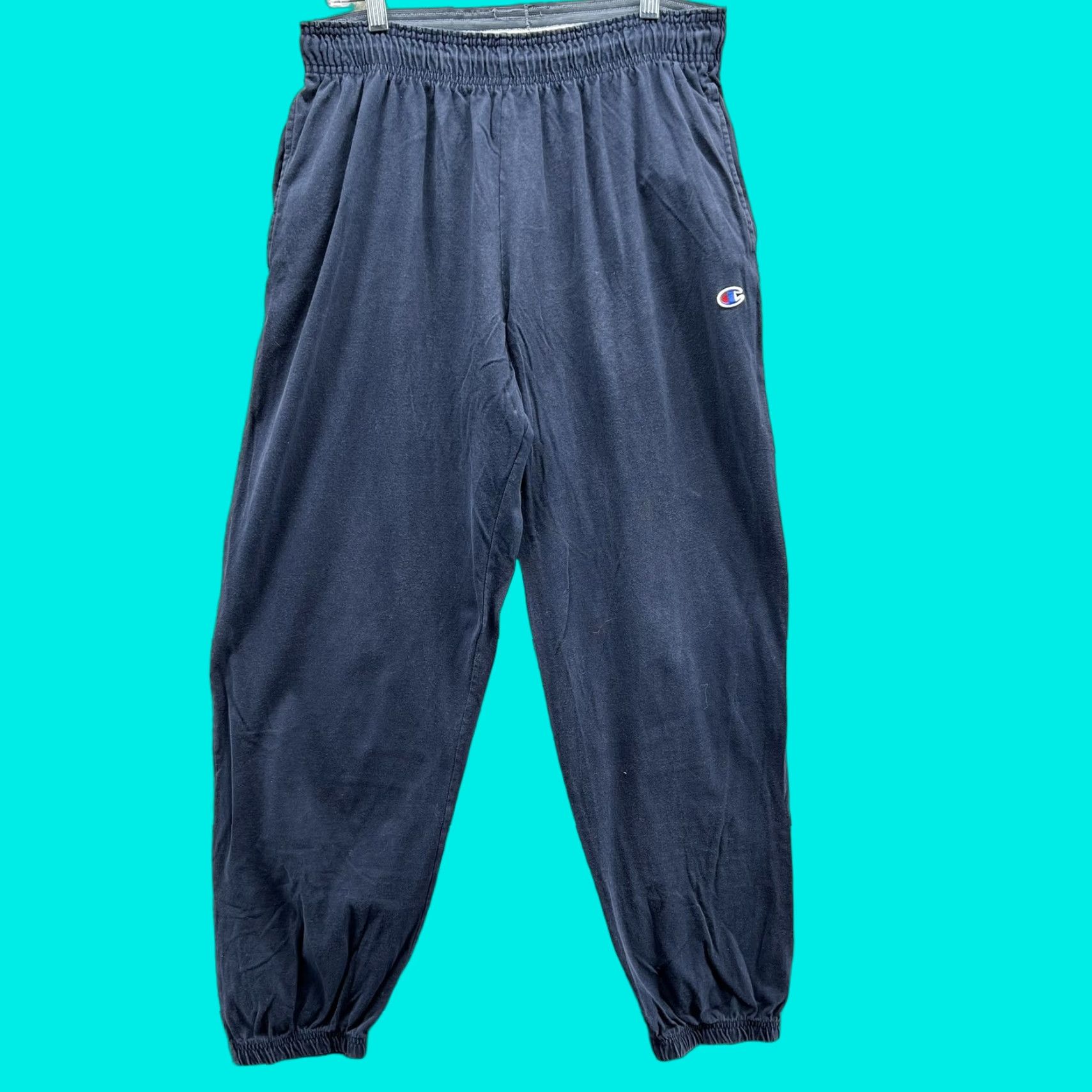 Champion Champion Sweatpants Mens Large Blue Elastic Waist Athletic Joggers Logo Lounge Size US 33 - 1 Thumbnail