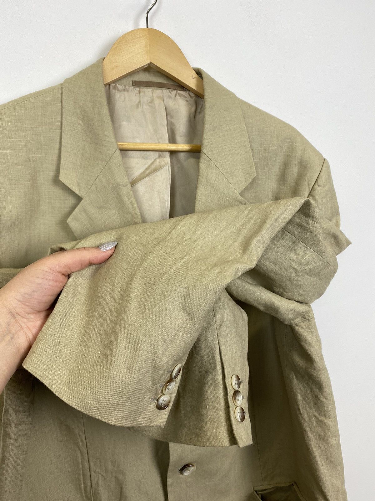 Burberry Vintage Thomas Burberry Viscose Three-Button Blazer Jacket Size 44R - 3 Thumbnail