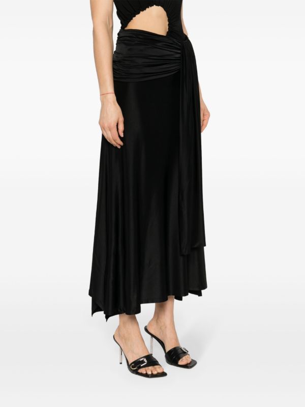 Paco Rabanne Paco Rabanne Black Ruched Maxi Skirt Size 26" / US 2 / IT 38 - 1 Thumbnail