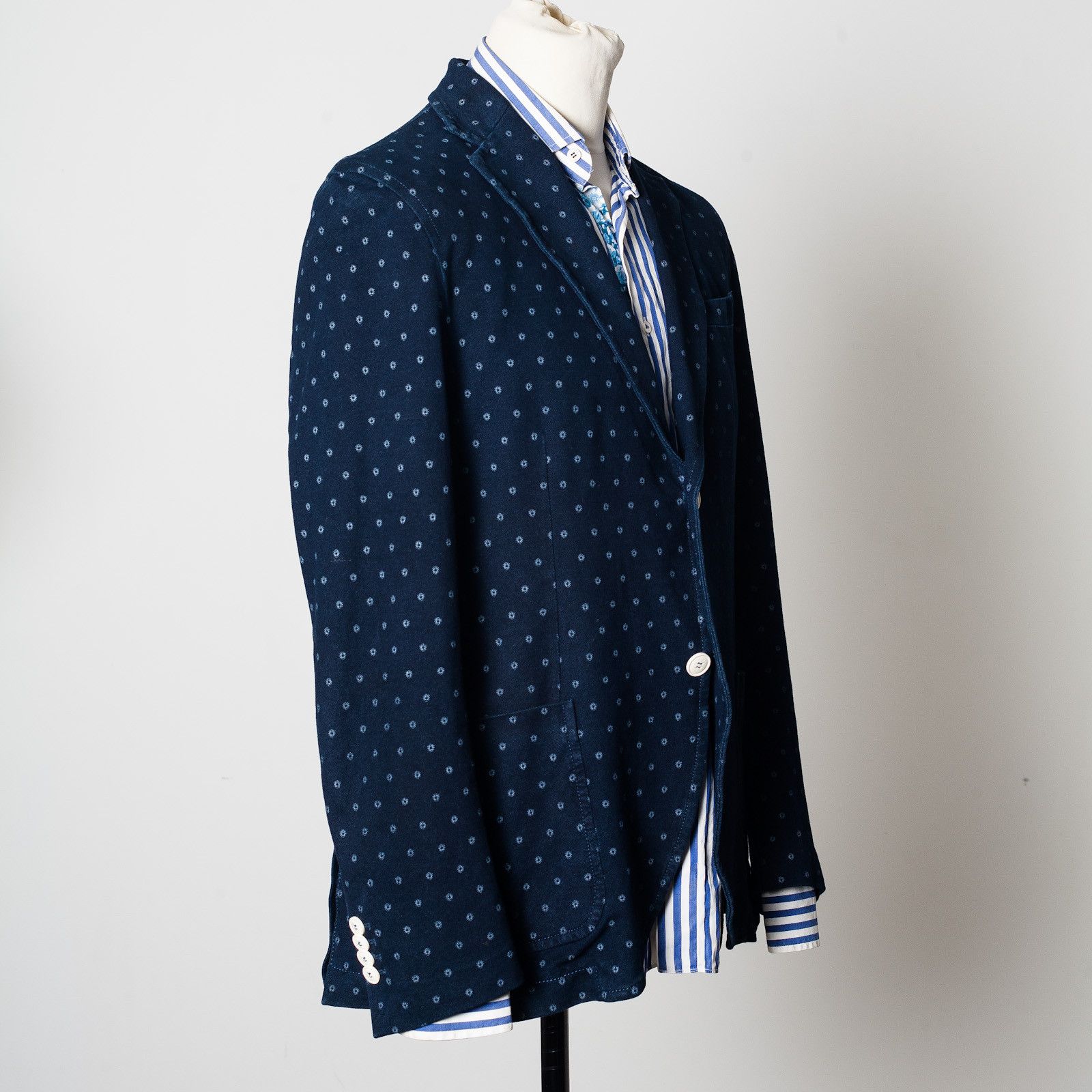 Circolo 1901 CIRCOLO 1901 Blue Patch Pocket Unlined Sport Coat EU50 US40 Size 40R - 4 Thumbnail