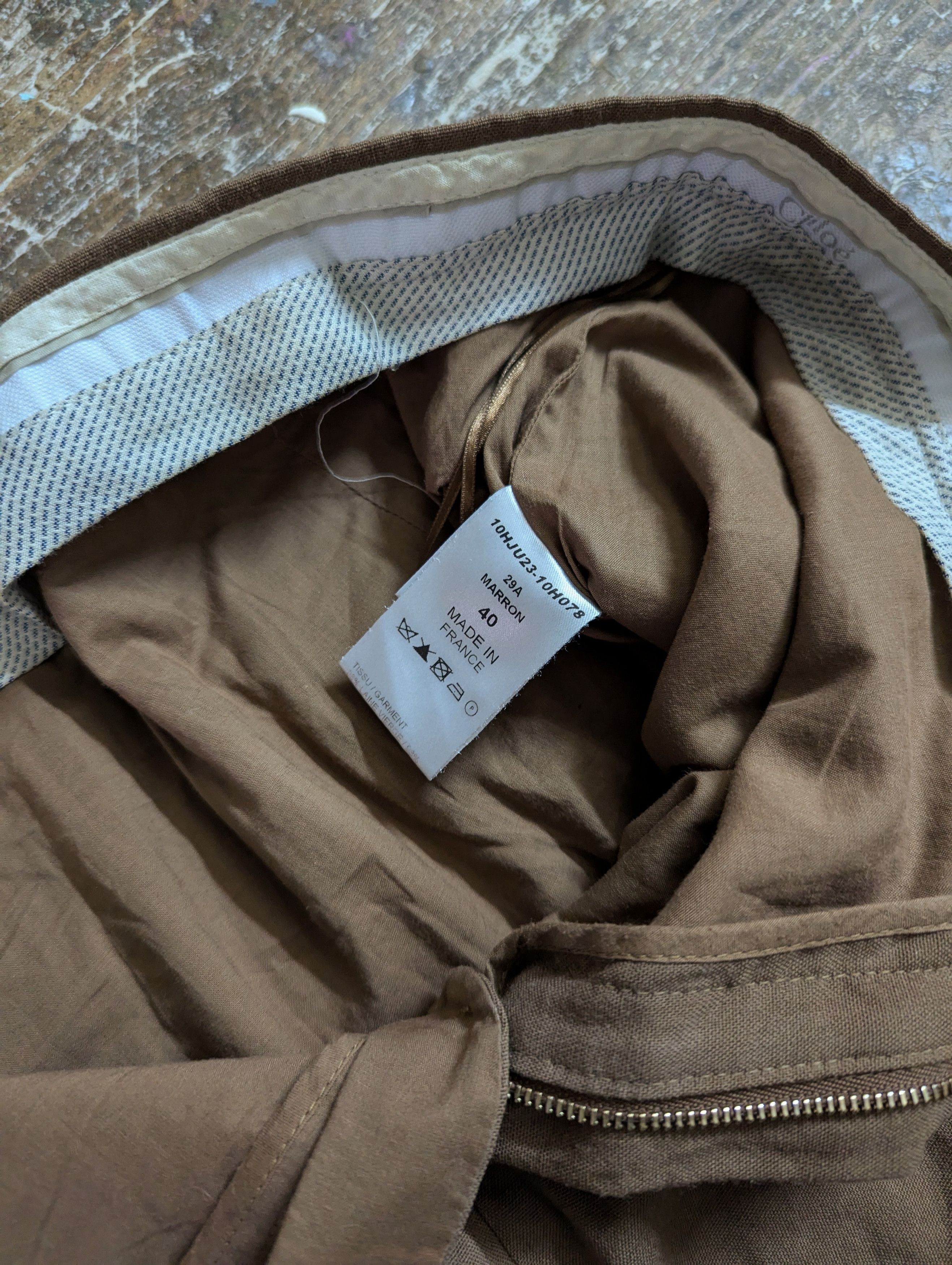 Chloe 00s Chloe Marron Khaki Blank Mini Skirt Size 28" / US 6 / IT 42 - 5 Thumbnail