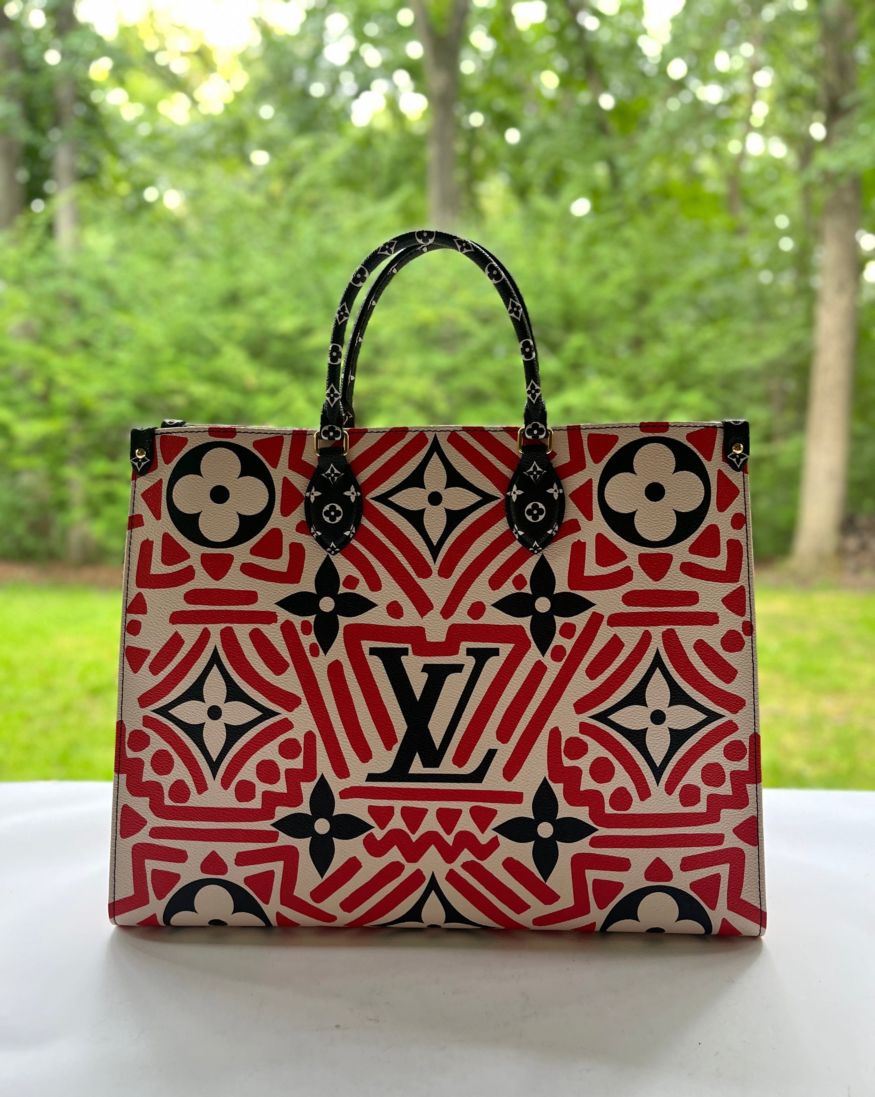 Louis Vuitton Monogram Giant Crafty Onthego GM Cream Red Bag