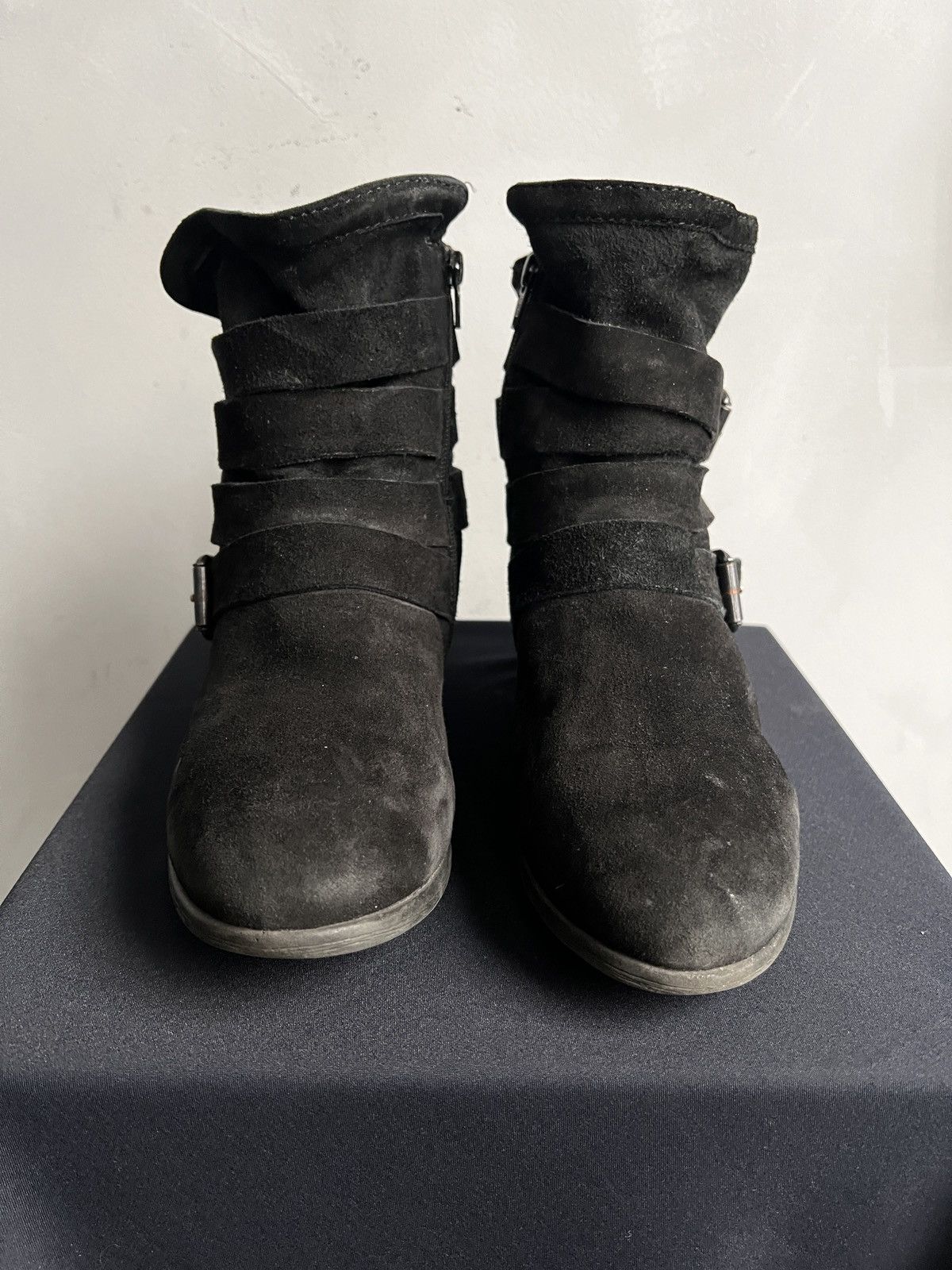 Undercover Undercover style Suede Moto black ankle boots belted straps Size US 7.5 / EU 40-41 - 3 Thumbnail