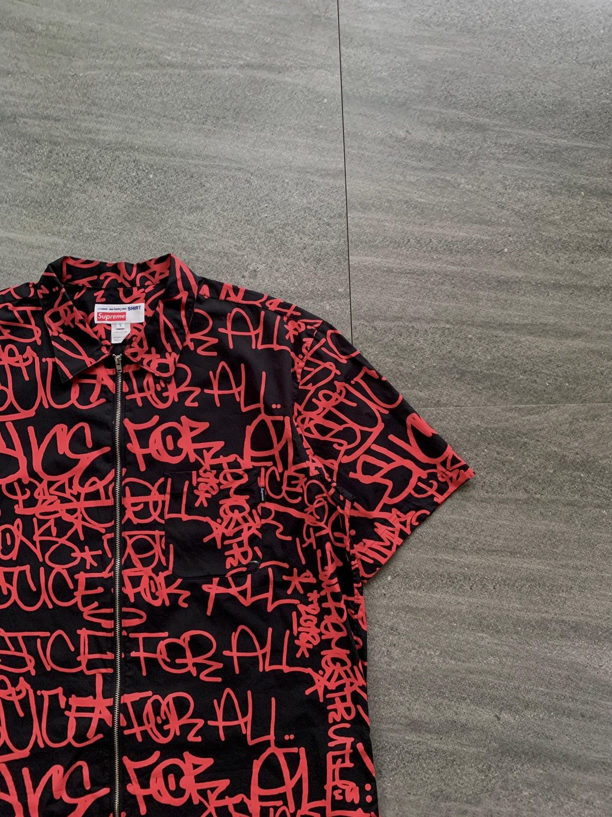 Supreme FREE TAX! Comme des Garcons Collabs Graffiti Zip Shirt Size US XL / EU 56 / 4 - 3 Thumbnail