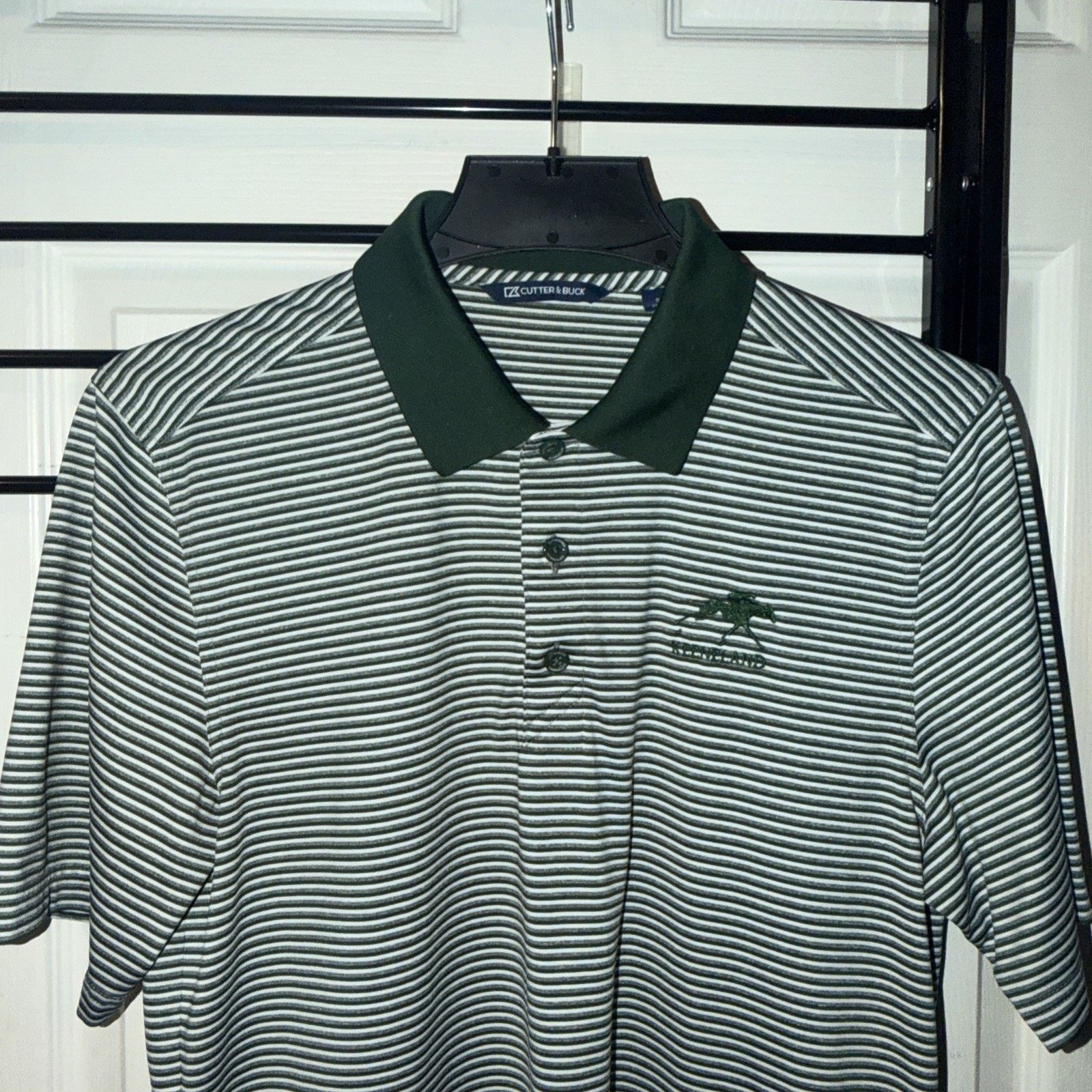 Cutter & Buck Keeneland Polo Shirt Green Striped Small Cutter Buck Size US S / EU 44-46 / 1 - 7 Thumbnail