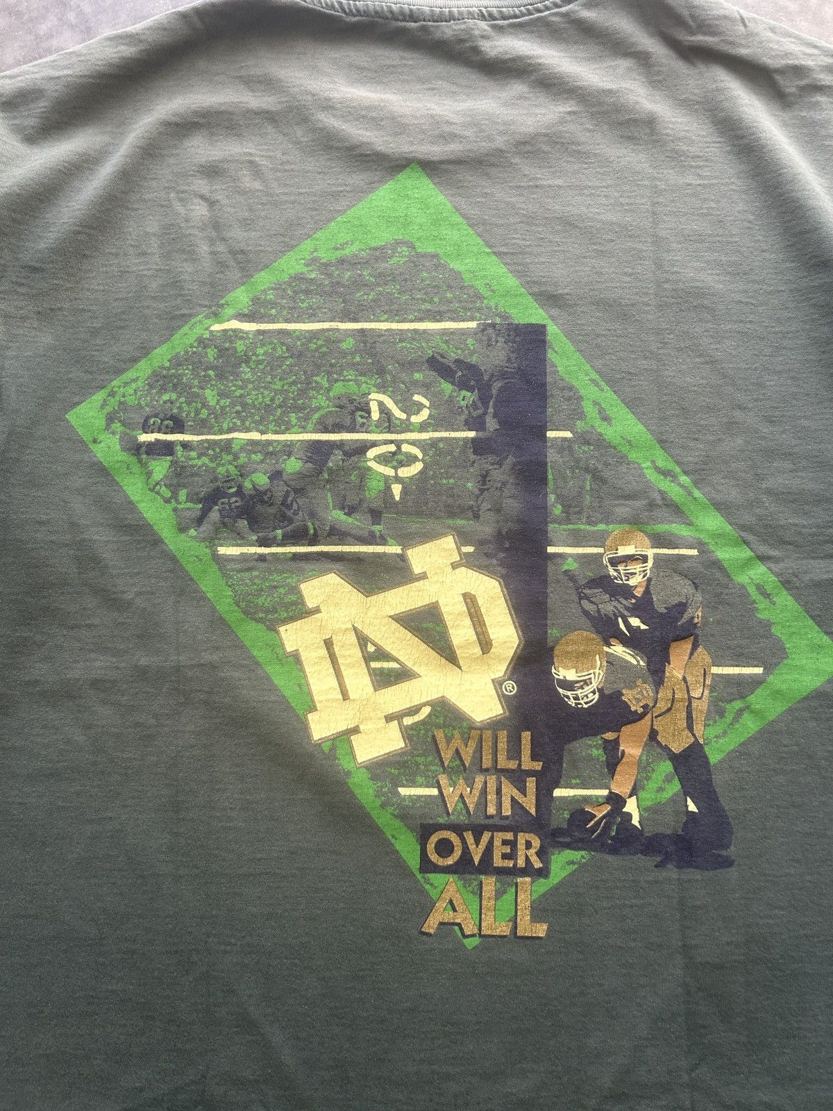 Champion × Vintage Vintage Y2K Champion Notre Dame Graphic Tee Size US XL / EU 56 / 4 - 2 Thumbnail
