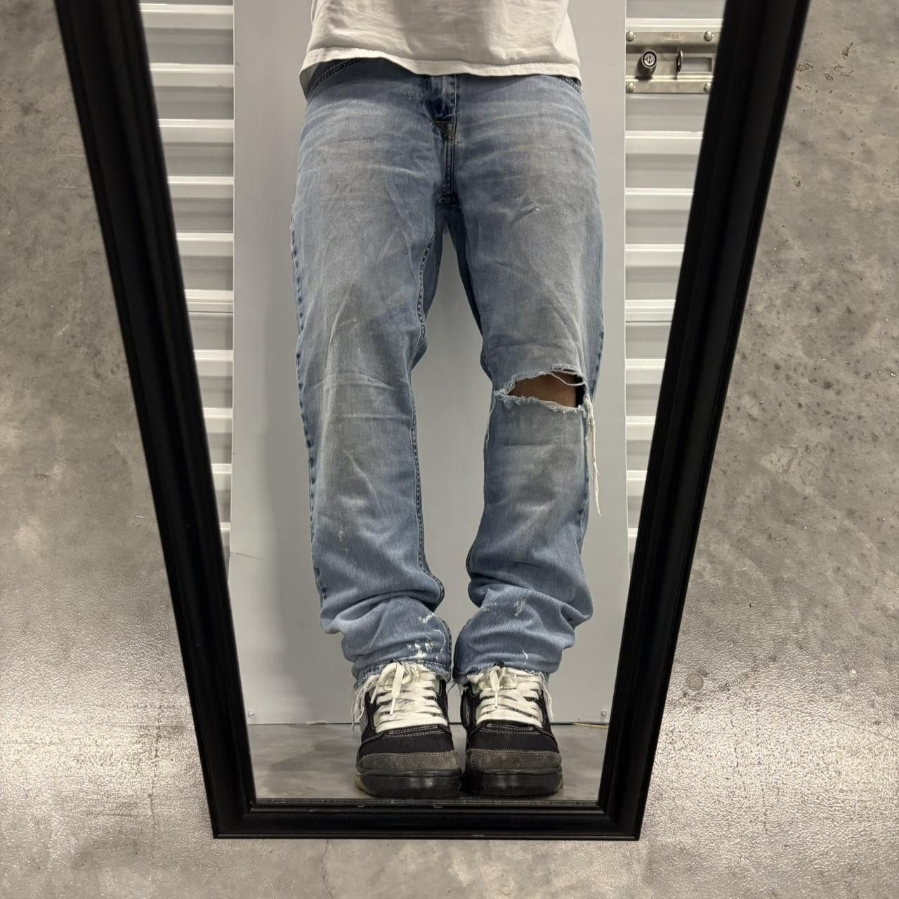 Japanese Brand × Vintage Crazy Vintage Y2K/2000s Grunge Faded Wash Distressed Denim Jeans! Size US 31 - 1 Thumbnail