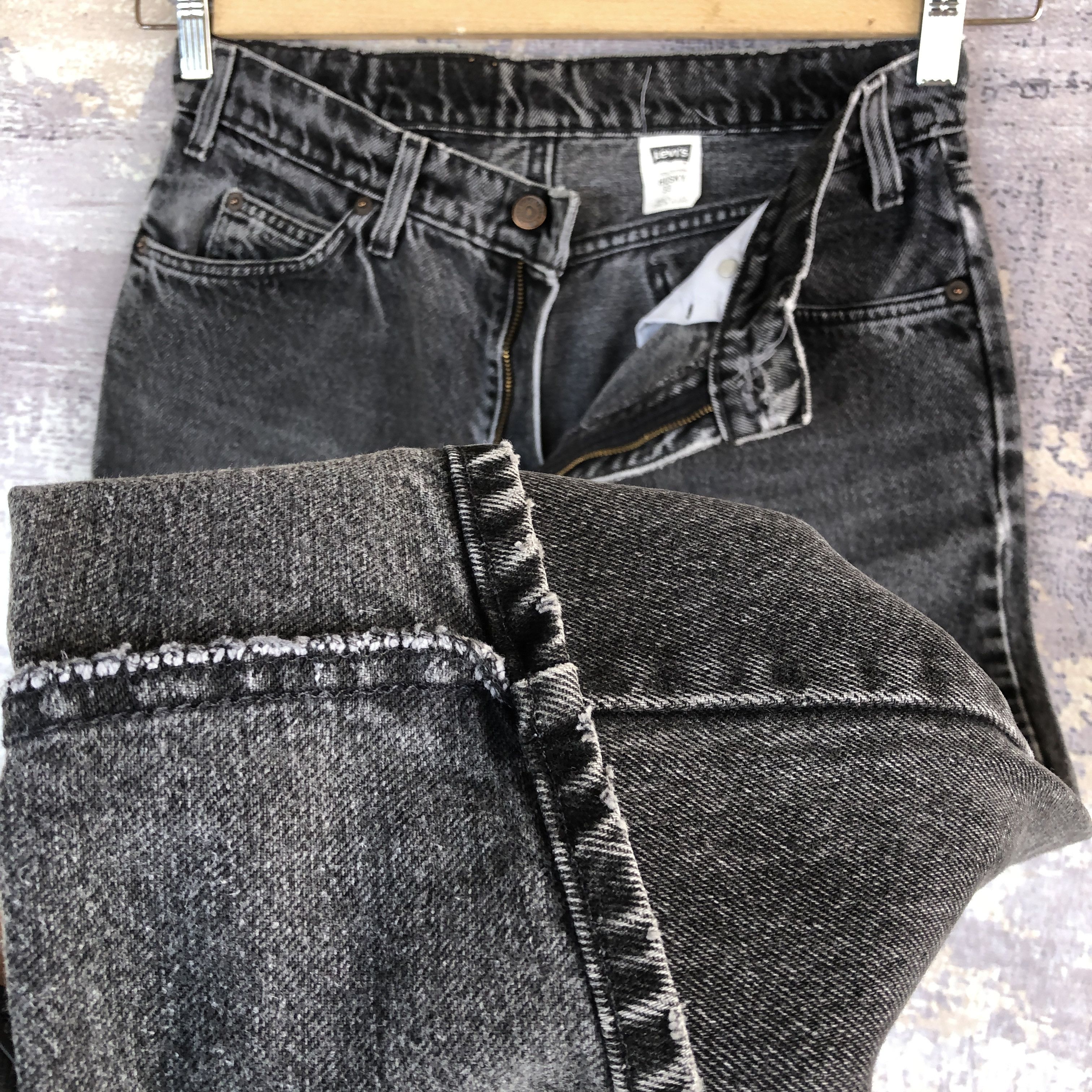 Levi's Vintage Levis 505 Jeans Faded Black Orange Tab Denim Grunge Size US 30 / EU 46 - 8 Thumbnail