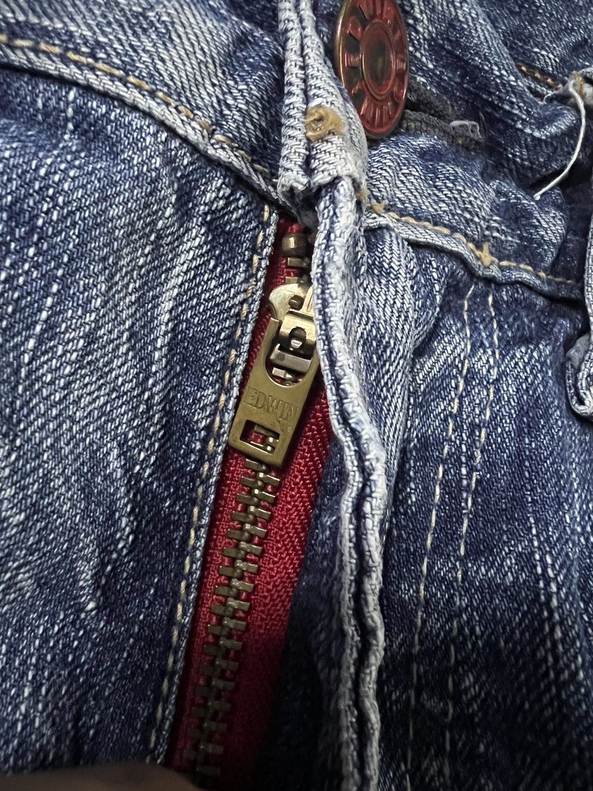 Edwin × If Six Was Nine × Le Grande Bleu (L.G.B.) 💥FLARE💥VINTAGE EDWIN 503 BLUE TRIP JEANS JAPAN Size US 31 - 10 Thumbnail