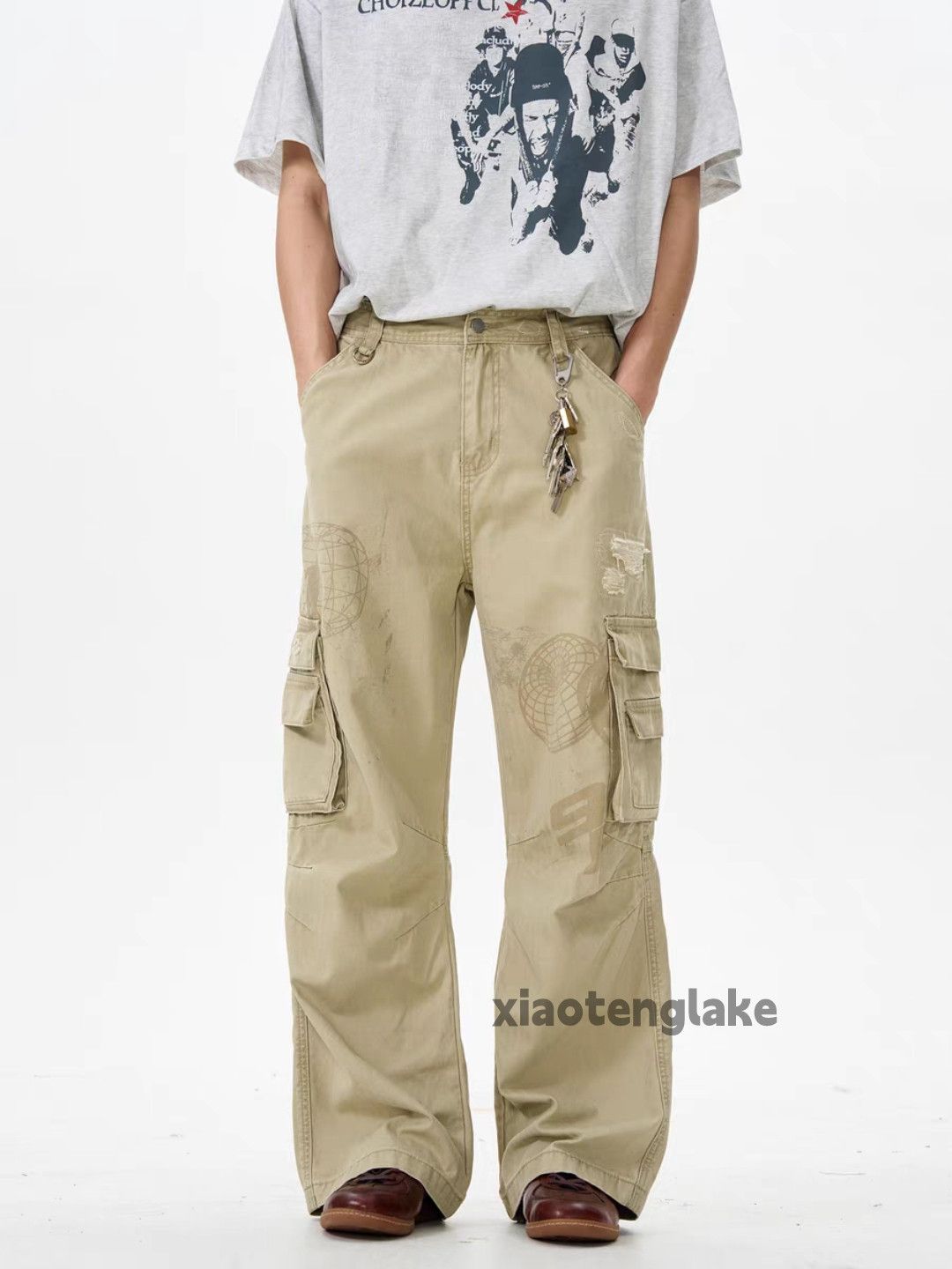 Designer × Japanese Brand × Vintage Unisex washed faded pattern skate hiphop work pants Size US 28 / EU 44 - 4 Thumbnail