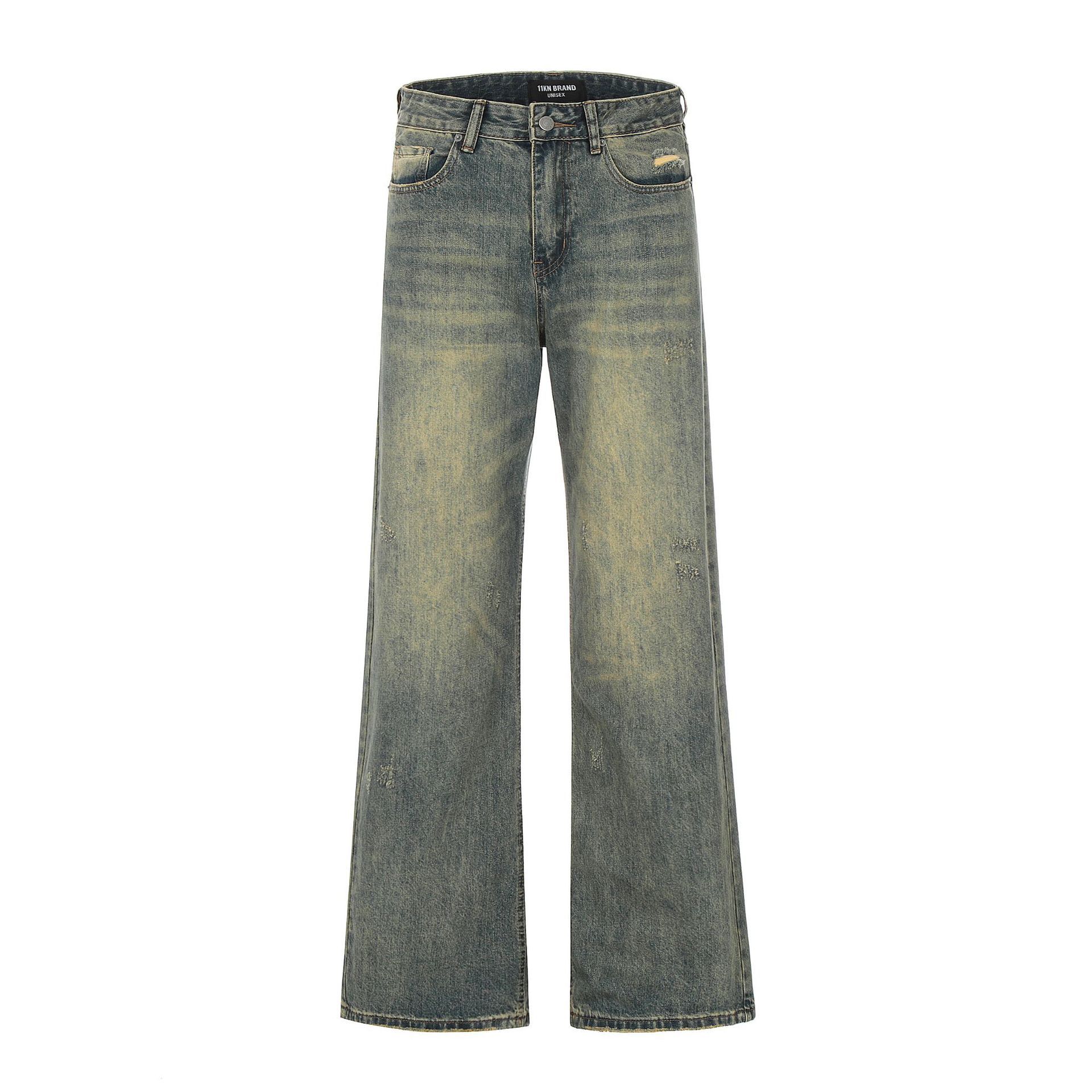 Japanese Brand × Jean High street washed distressed loose straight vintage jeans Size US 32 / EU 48 - 1 Thumbnail