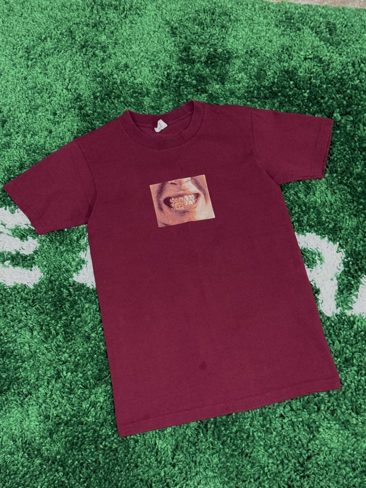 Fuck The Population Fuck The Population FTP Burgundy Red Tee Small Mouth Teeth Size US S / EU 44-46 / 1 - 1 Thumbnail