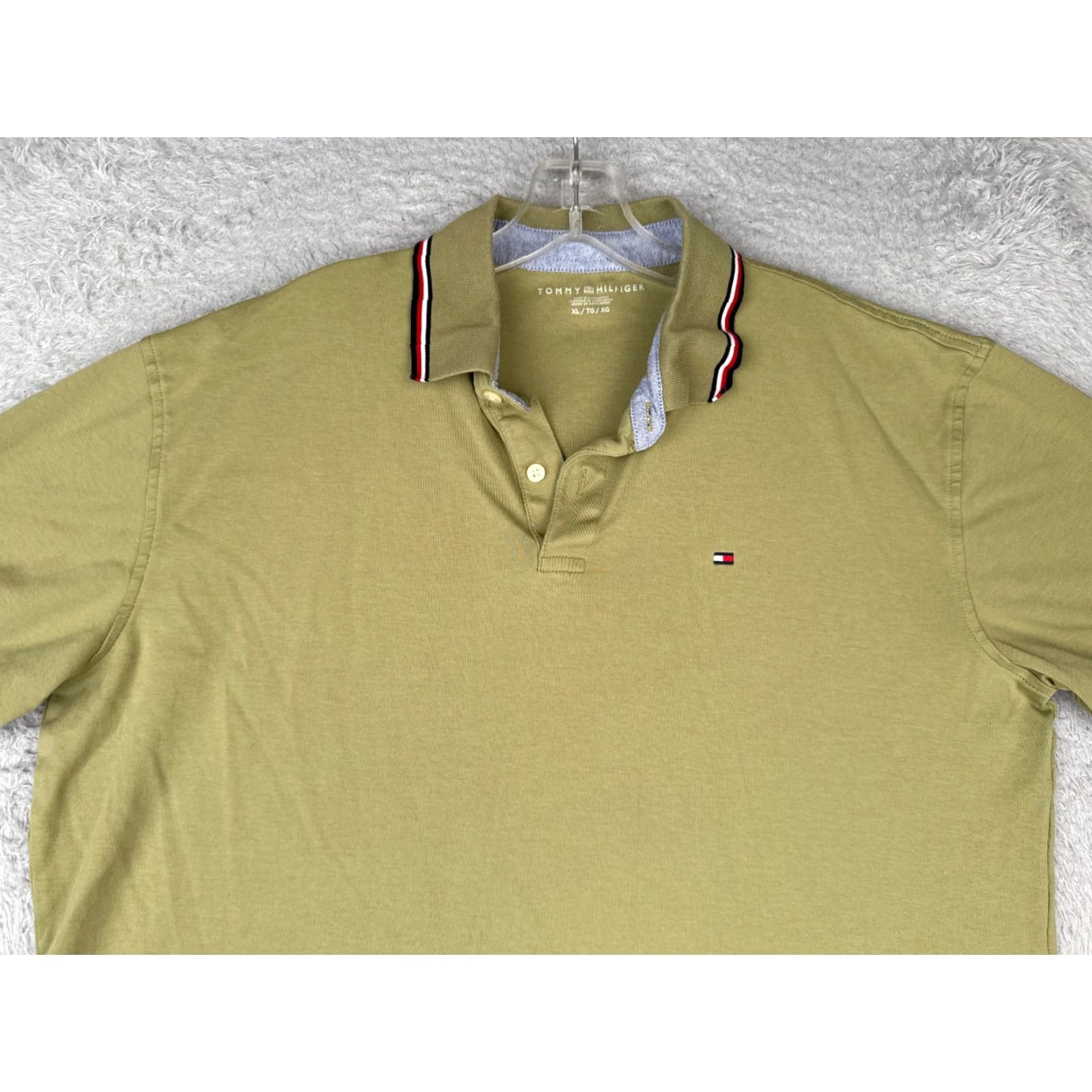 Tommy Hilfiger VINTAGE Tommy Hilfiger Polo Shirt Men XL Green 100% Cotton Short Sleeve Slim Fit Logo Embroidered 3-Button Polo Men’s Shirt Size US XL / EU 56 / 4 - 4 Thumbnail