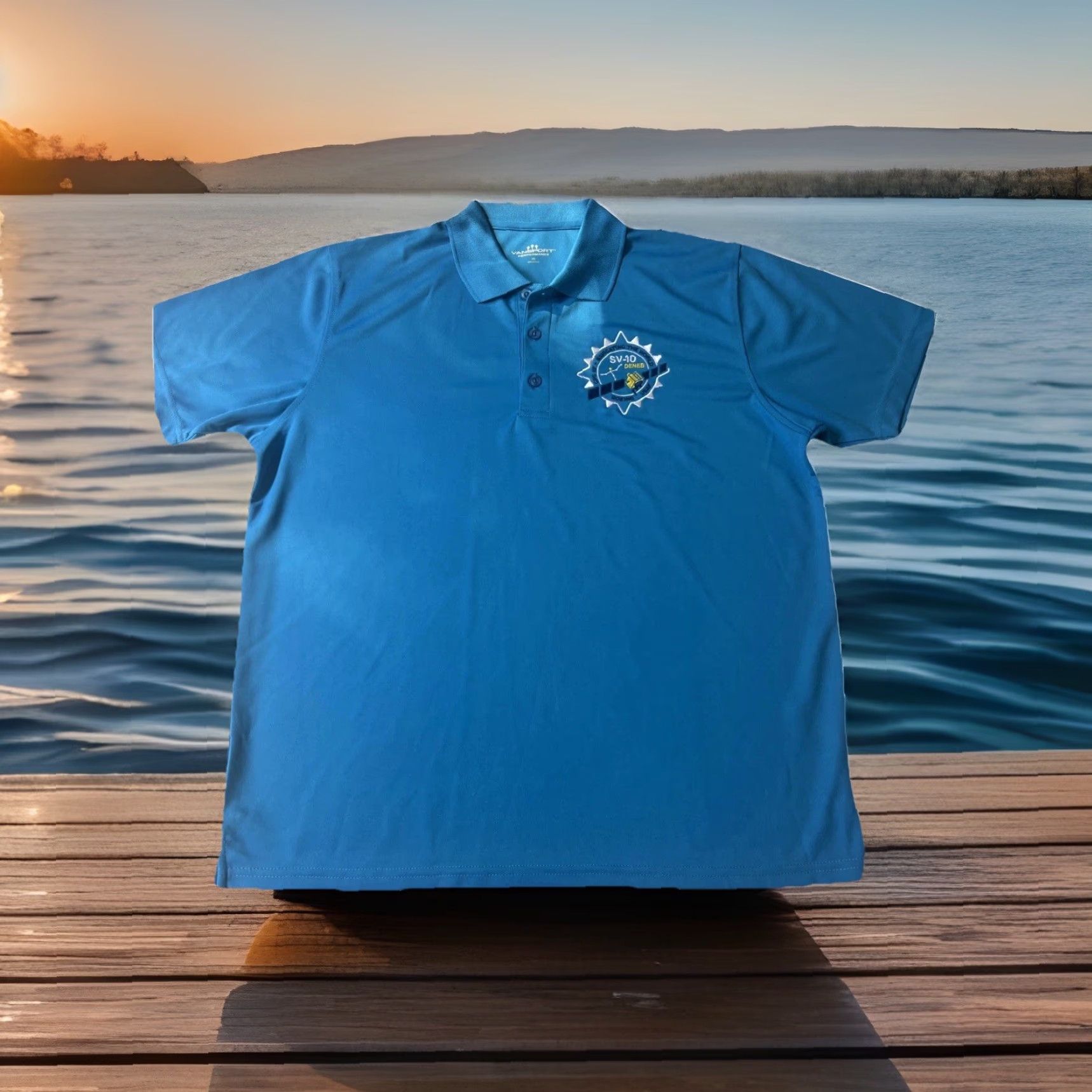 Vintage Boeing USAF GPS IIF SV-10 Navigating The World Polo Shirt M Blue Graphic Print Logo Men Polo Size US M / EU 48-50 / 2 - 2 Thumbnail