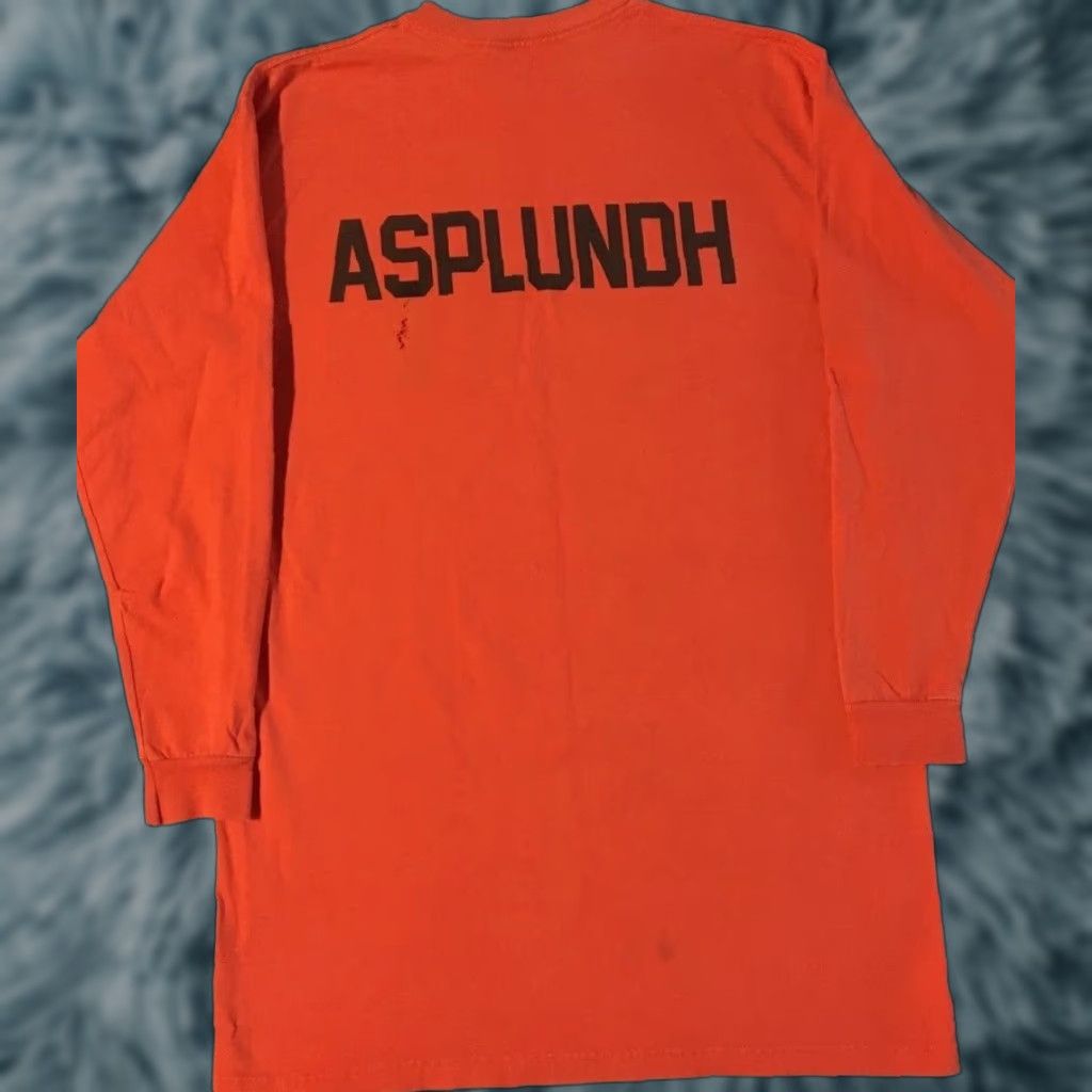 Vintage VINTAGE 90s Asplundh Tree Trimming Faded Distress Construction Shirt L Long Orange Grunge Trucker Mens T-Shirt USA 80s 90s Grunge Size US L / EU 52-54 / 3 - 1 Thumbnail