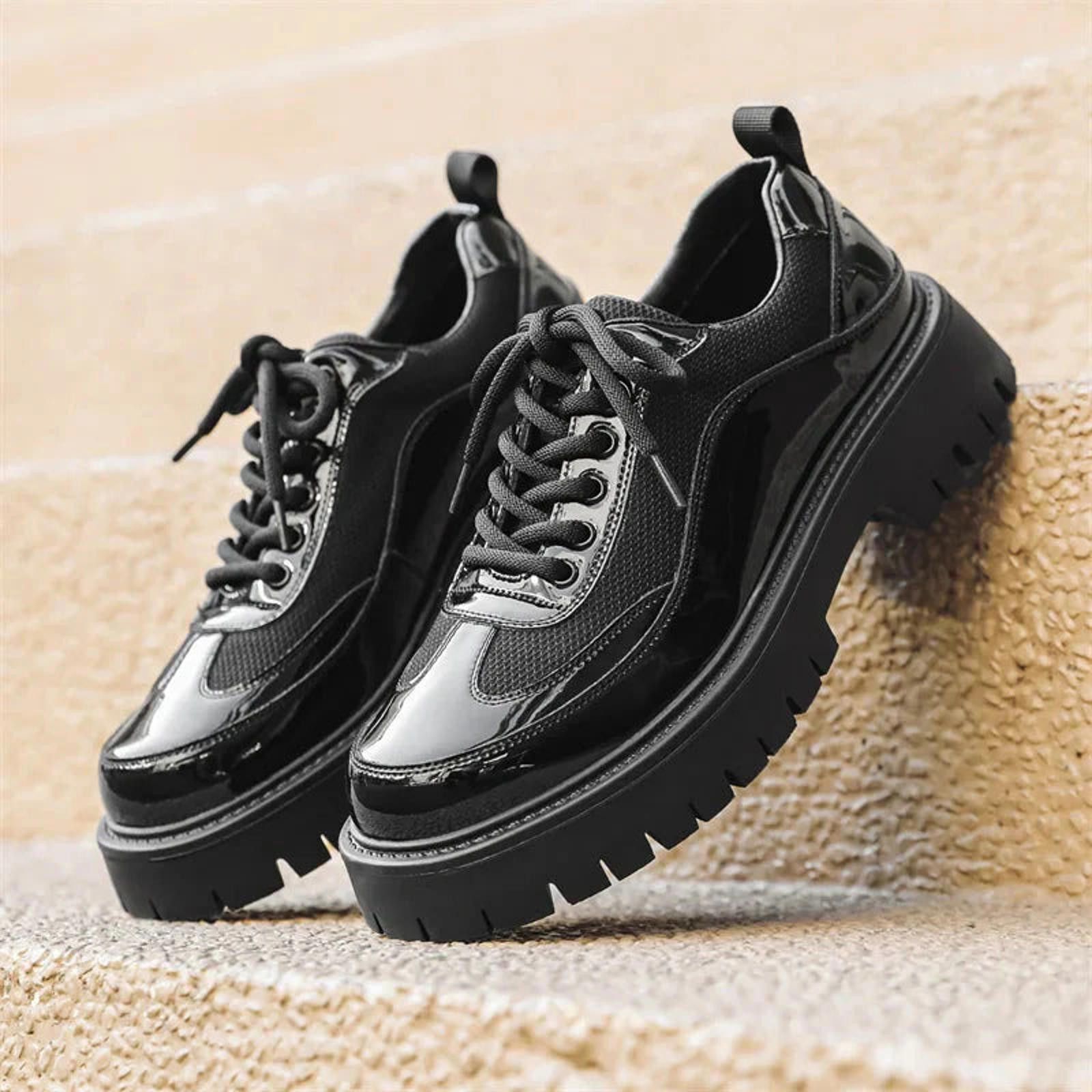 Leather Faux Leather Hybrid Mesh/Patent Plaform Boots Shoes Size US 9 / EU 42 - 5 Thumbnail