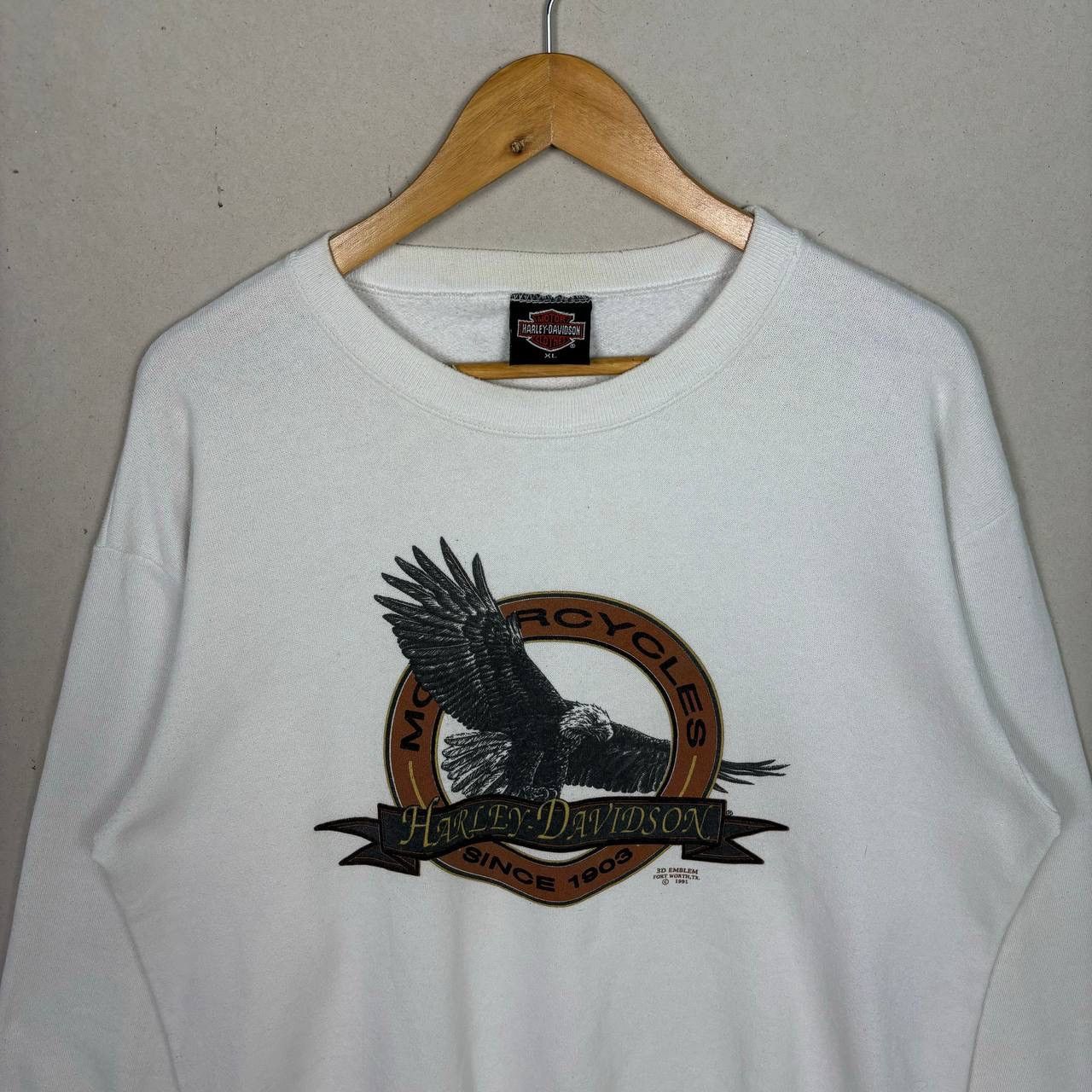 Harley Davidson Vintage 90s Harley Davidson 3D Emblem Sweatshirt Size US XL / EU 56 / 4 - 3 Thumbnail