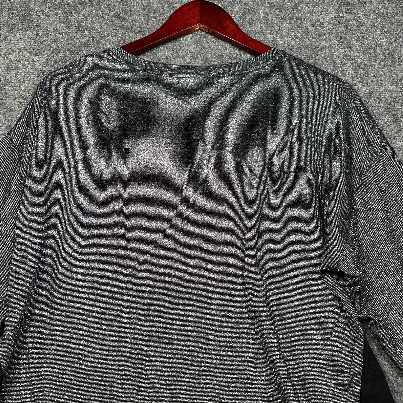 Vintage LOGO by Lori Goldstein Womens Medium Black Silver Metallic Sparkle Tunic Top Size M / US 6-8 / IT 42-44 - 8 Thumbnail