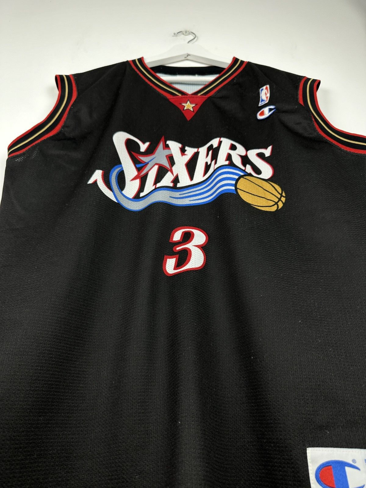 Champion #3 Allen Iverson Vintage Philadelphia Sixers 76ers Jersey Size US L / EU 52-54 / 3 - 14 Thumbnail