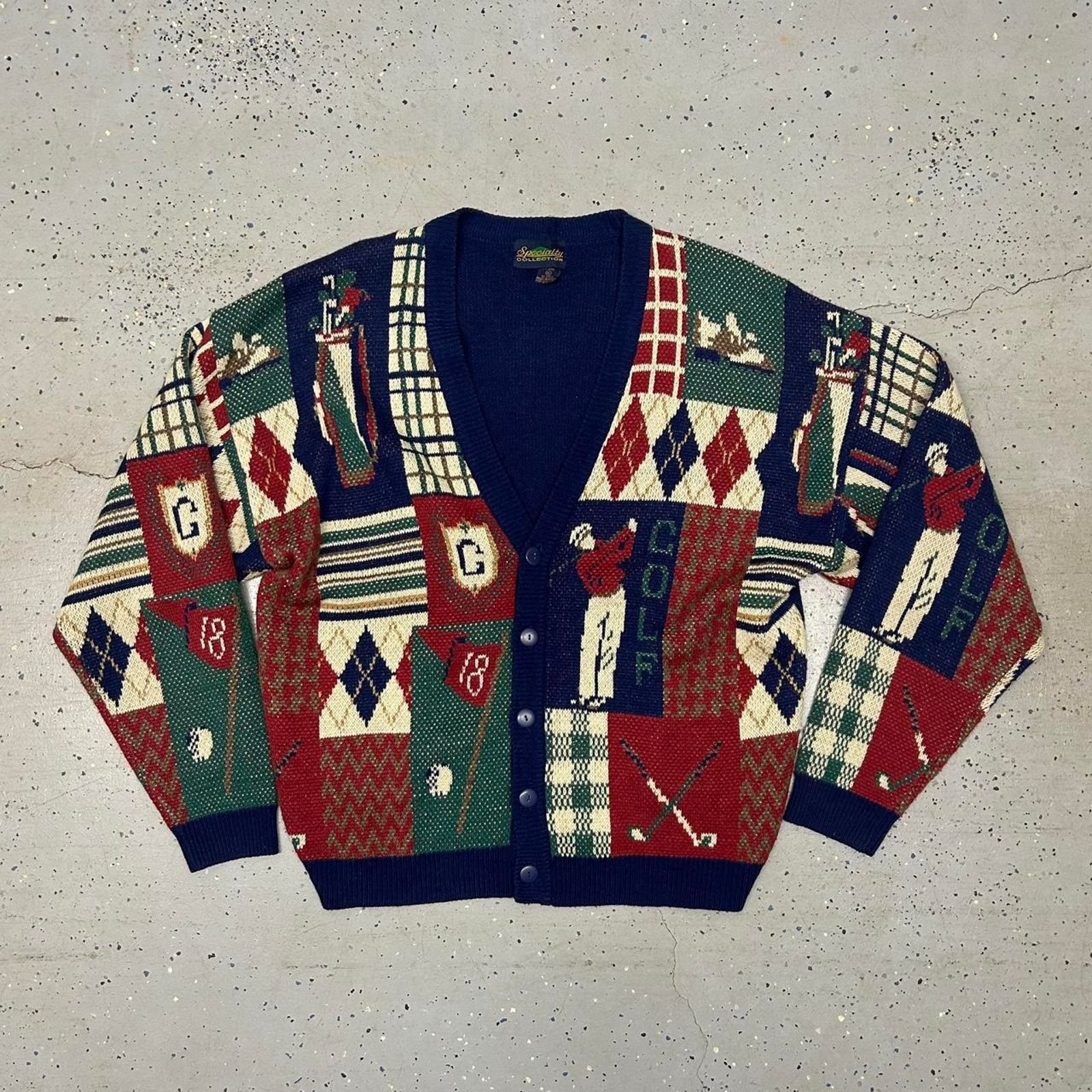 Other VTG Golf cardigan sweater in multi-coloured hues Size US XL / EU 56 / 4 - 1 Thumbnail