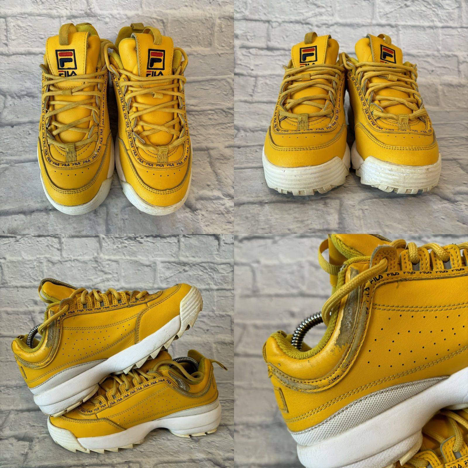 Fila FILA Disruptor 2 Premium Repeat 3FM00658-743 Canary Yellow Men Sz 6.5 / Women 8 Sneaker Shoes Athletic Size US 6 / IT 36 - 8 Thumbnail