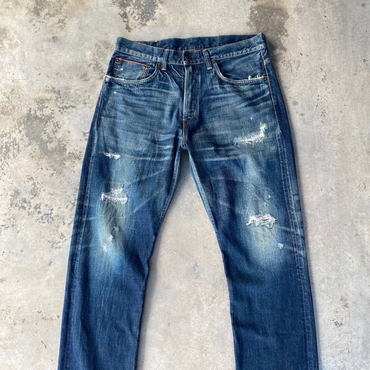 Edwin × Vintage VINTAGE EDWIN REDLINE LOT505 DISTRESSED DENIM BJ6-16 Size US 34 / EU 50 - 5 Thumbnail