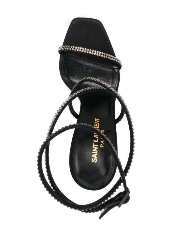Saint Laurent Paris o1b1hav110125 Opyum Sandals in Black Size US 5 / IT 35 - 4 Thumbnail
