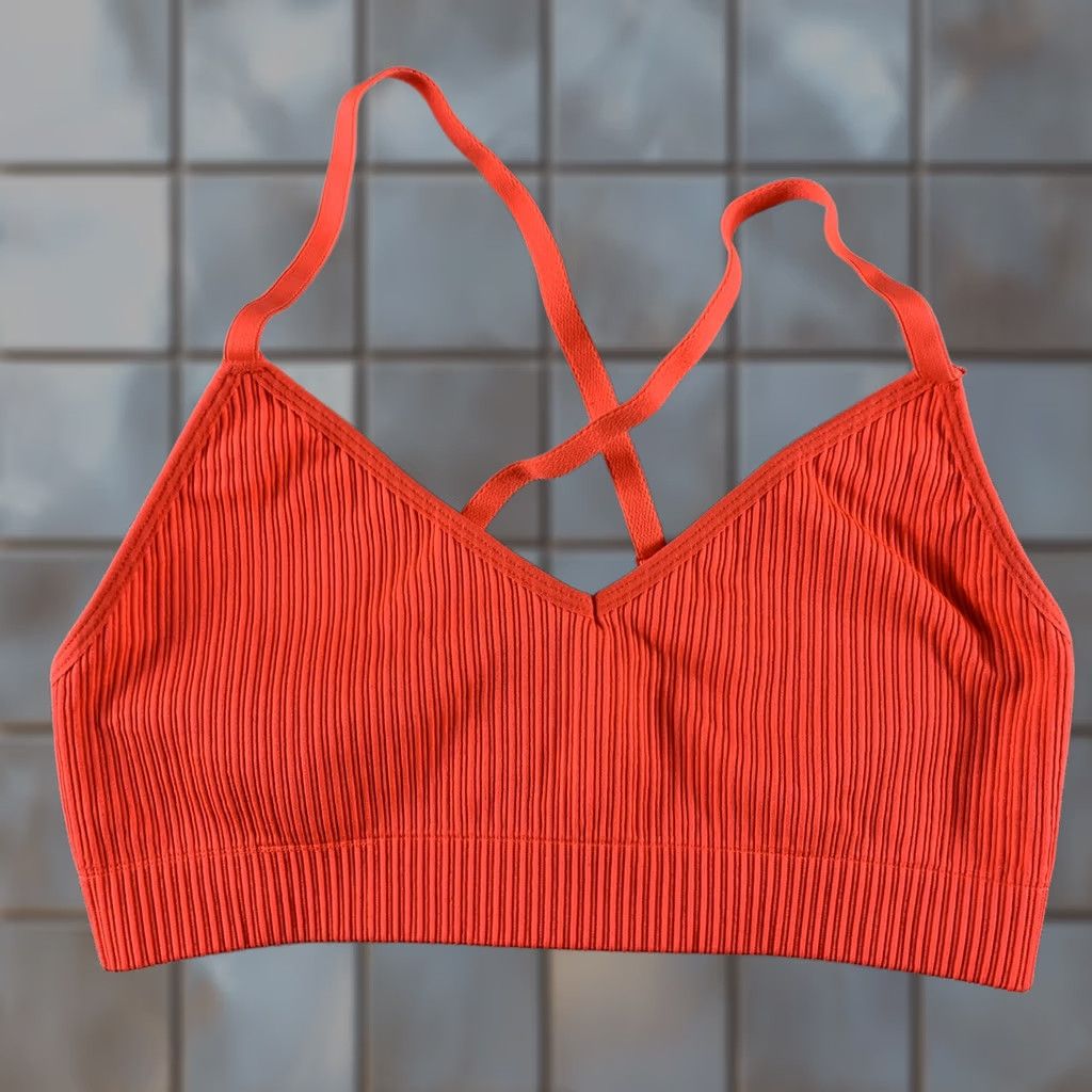 Good American GOOD AMERICAN ACTIVEWEAR TOP WOMENS SIZE 1/2 NEON ORANGE CROSS STRAP NYLON Size XS / US 0-2 / IT 36-38 - 1 Thumbnail